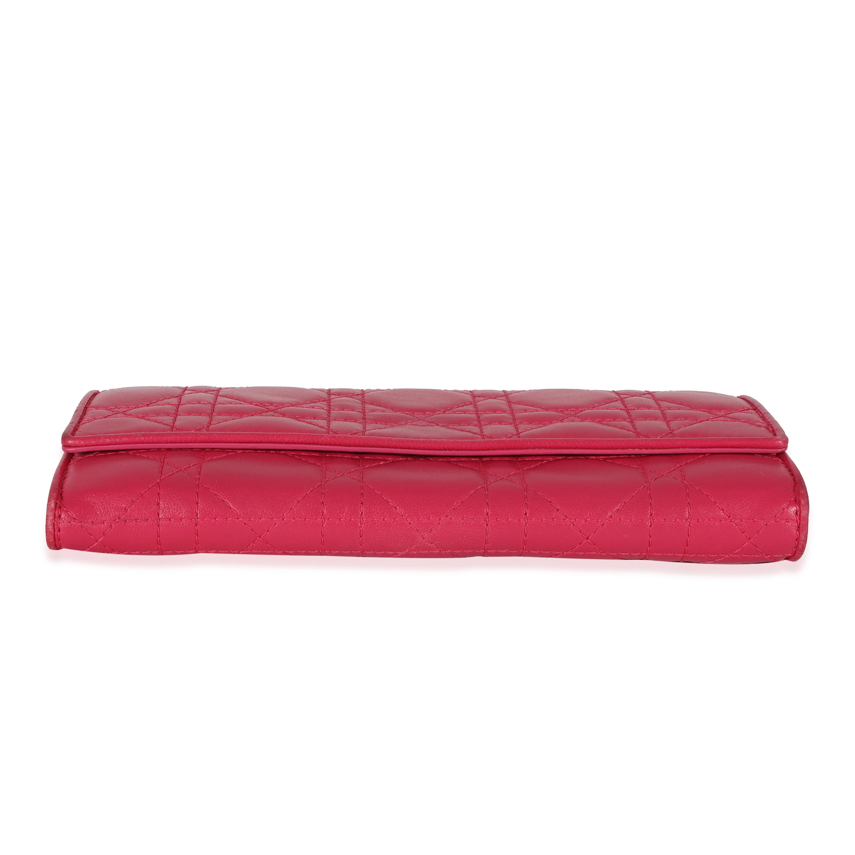 Christian Dior Pink Cannage Lambskin Croisiere Chain Wallet - Image 5