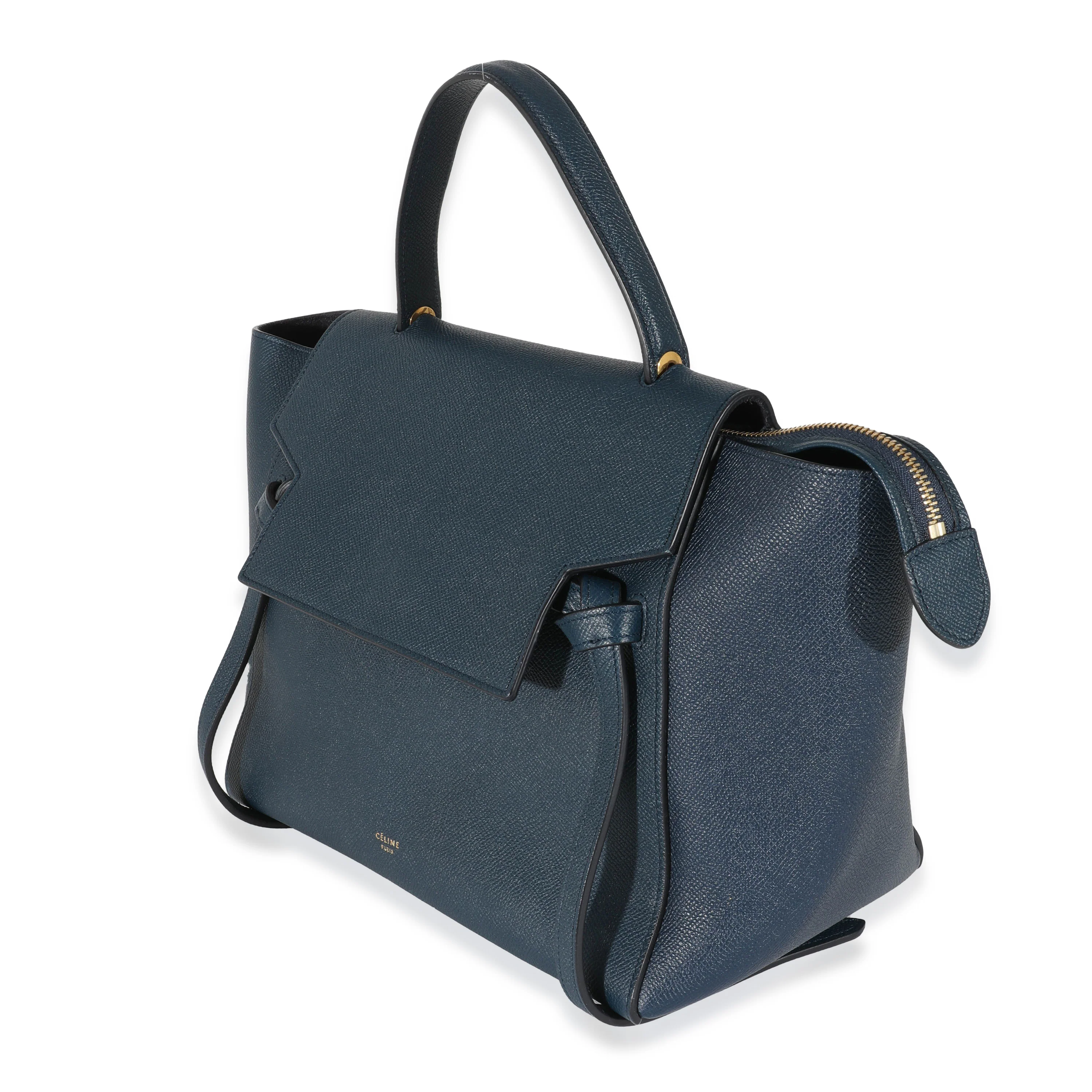 Navy Grained Calfskin Mini Belt Bag - Image 2