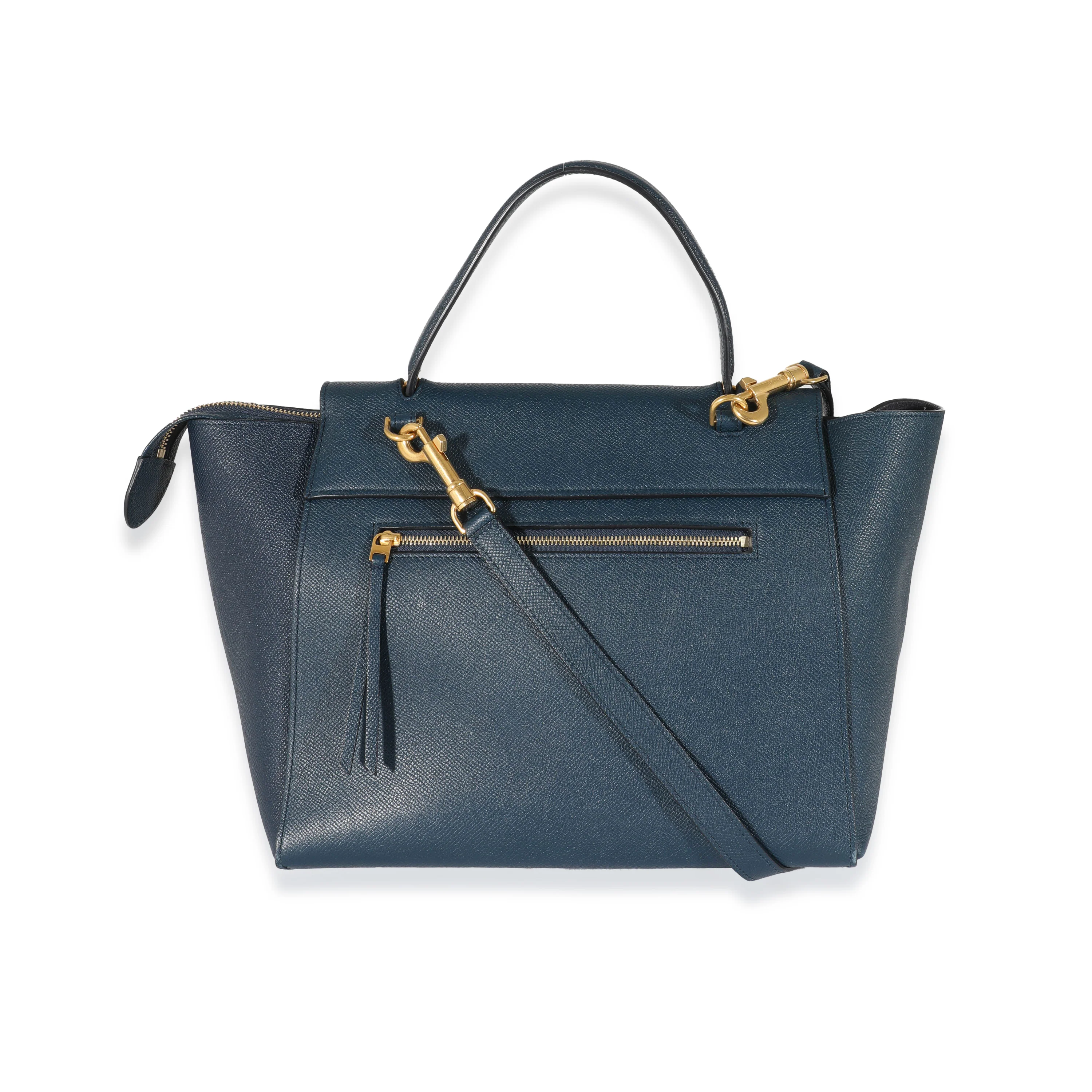Navy Grained Calfskin Mini Belt Bag - Image 3