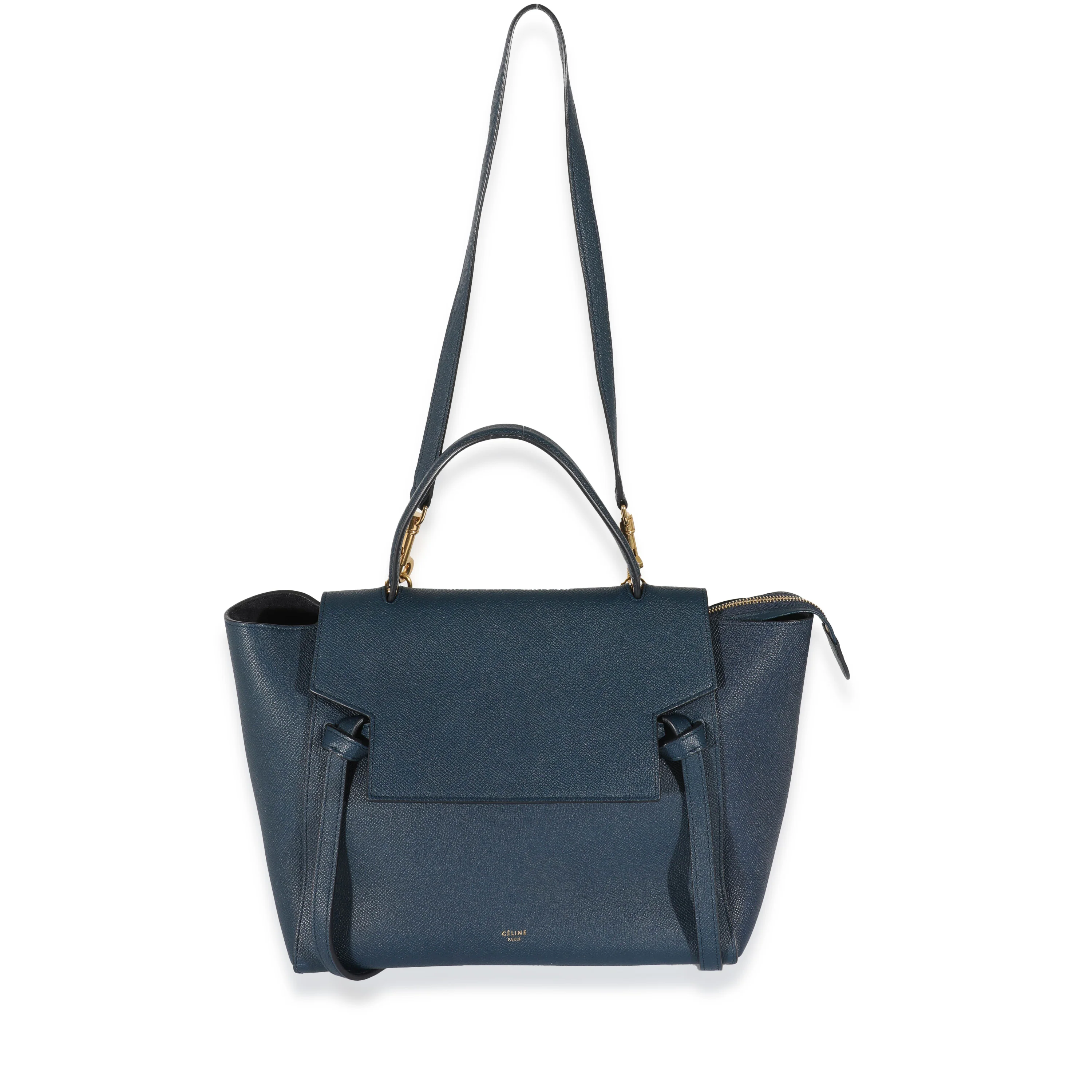 Navy Grained Calfskin Mini Belt Bag - Image 4