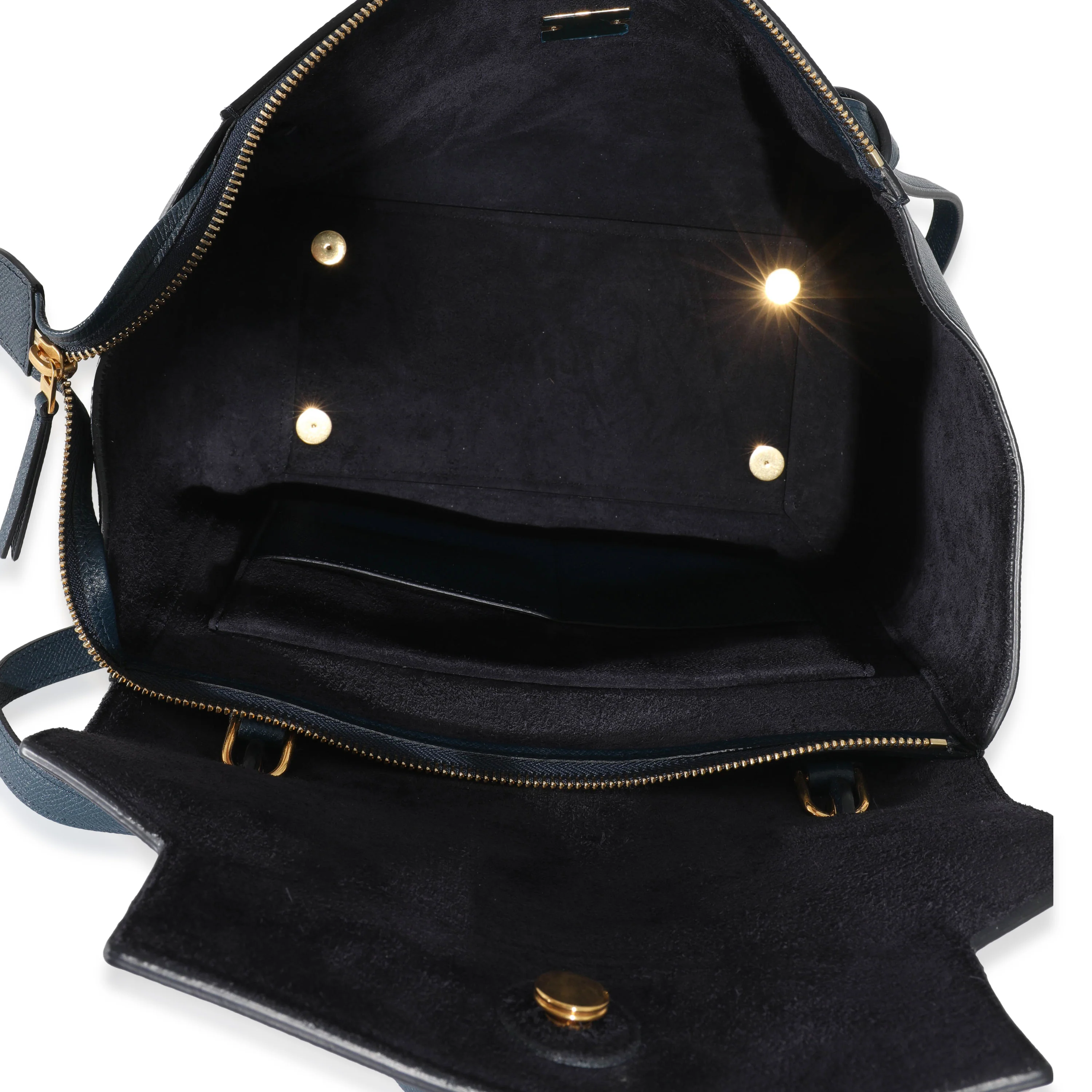 Navy Grained Calfskin Mini Belt Bag - Image 5