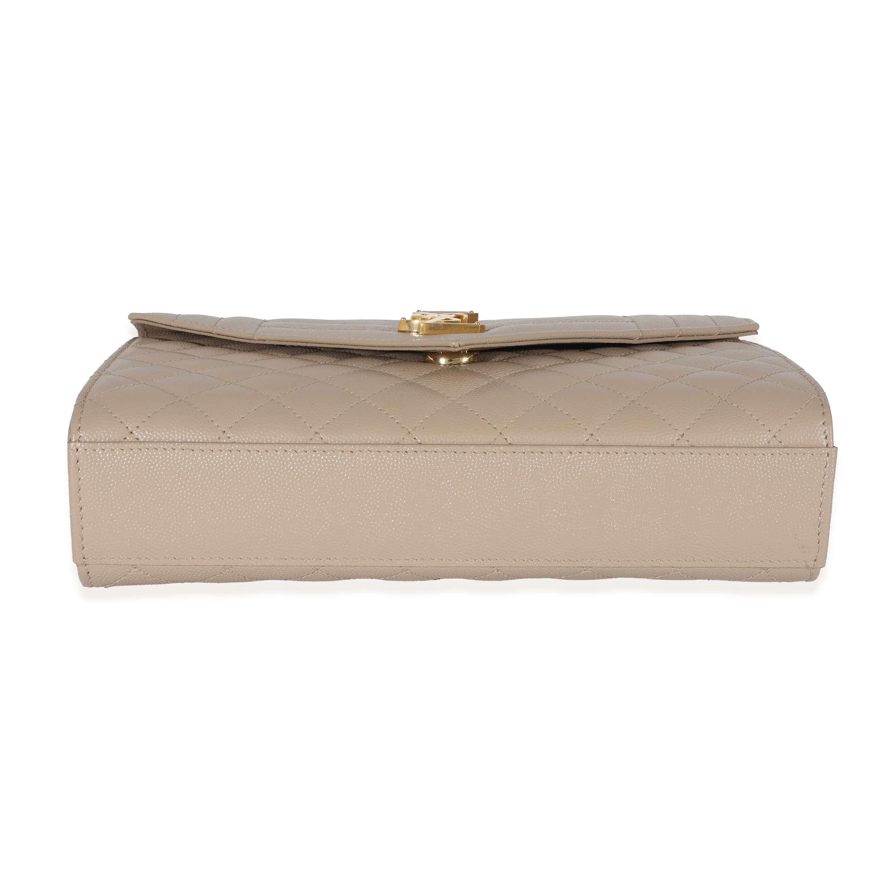 Saint Laurent Beige Grain De Poudre Medium Envelope In Mix Flap Bag - Image 5