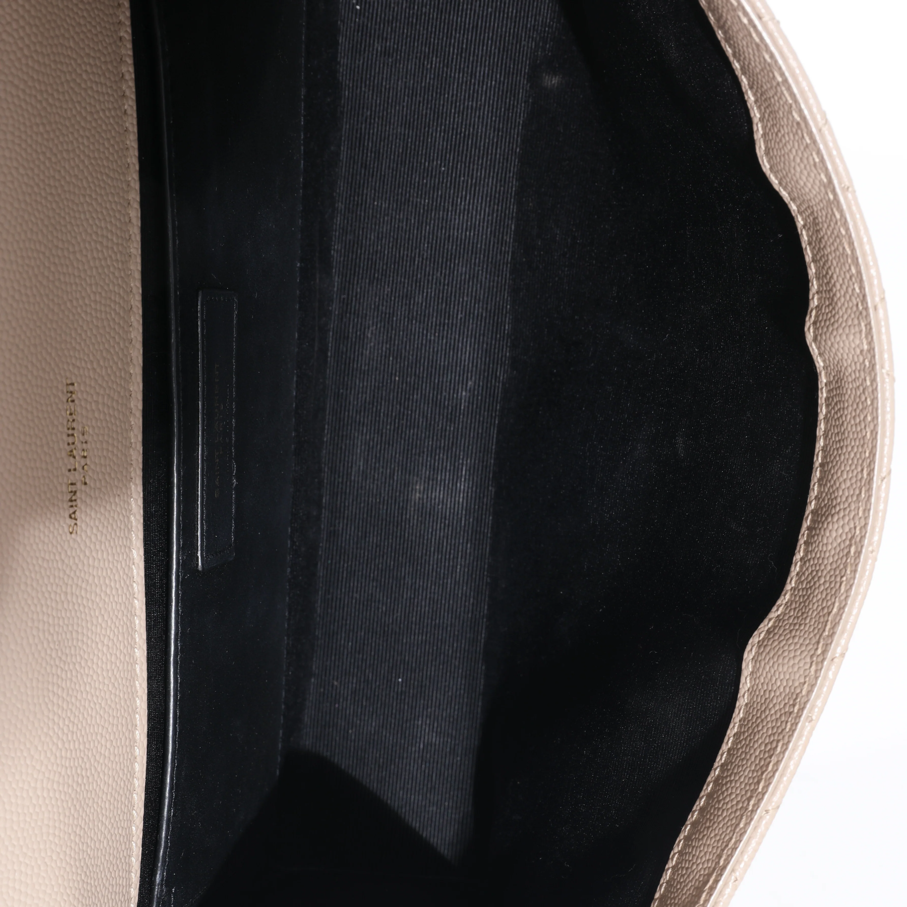 Saint Laurent Beige Grain De Poudre Medium Envelope In Mix Flap Bag - Image 8