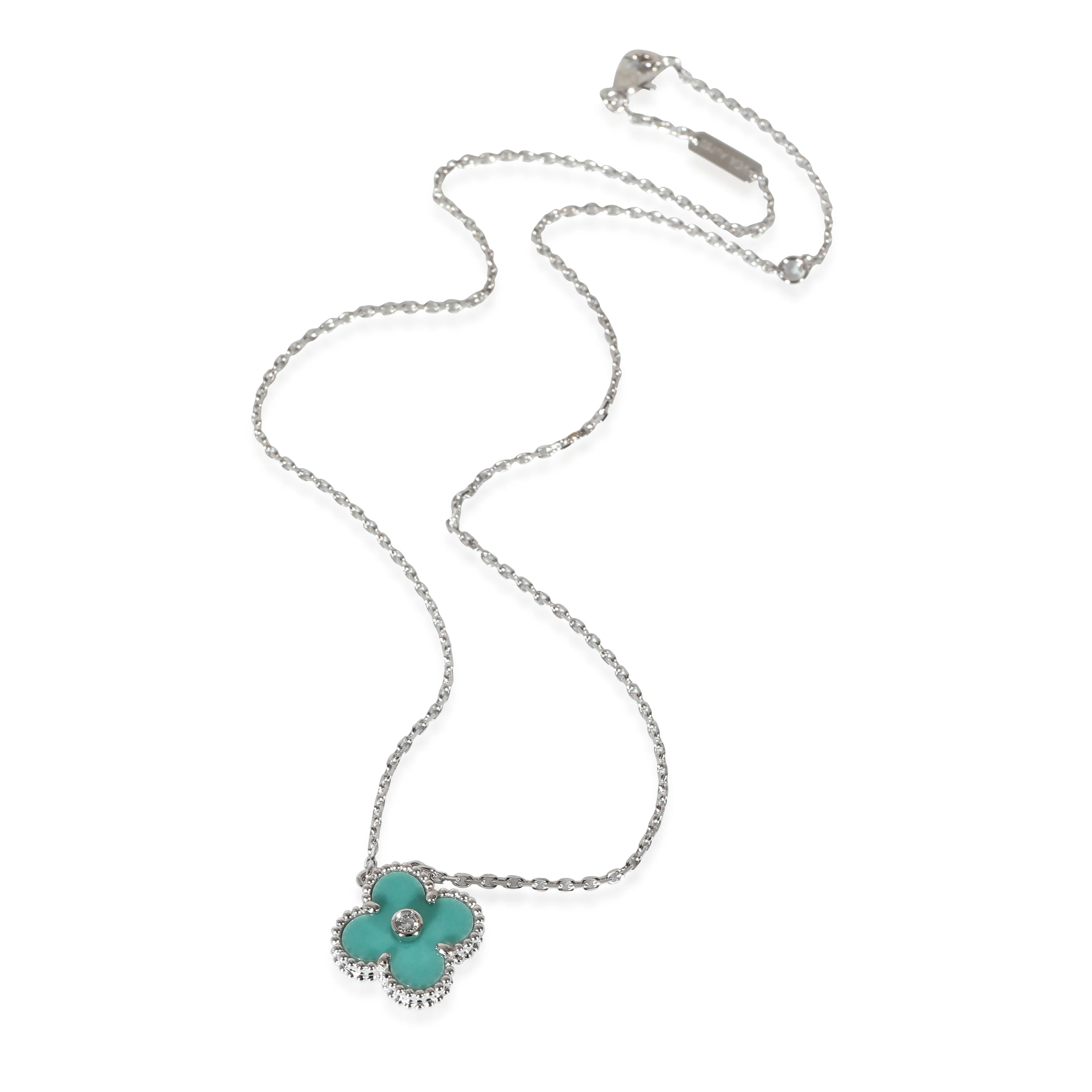 Van Cleef & Arpels Vintage Alhambra 2022 Pendant in 18k White Gold 0.05 CTW - Image 2