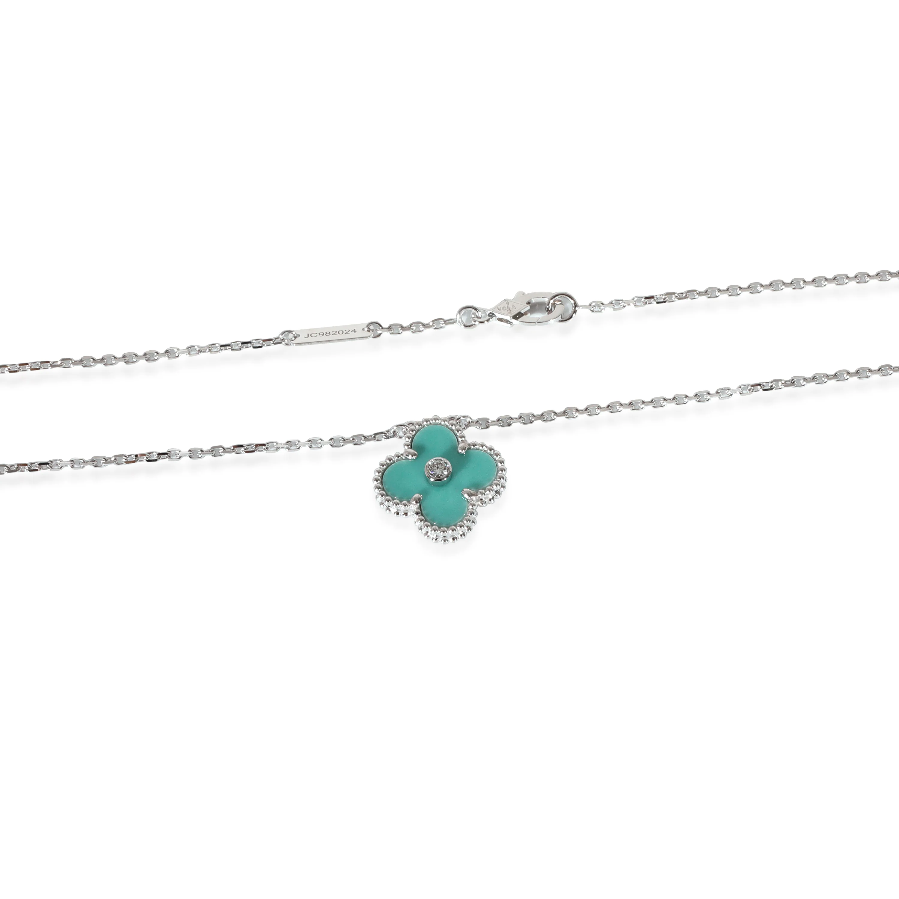 Van Cleef & Arpels Vintage Alhambra 2022 Pendant in 18k White Gold 0.05 CTW - Image 3