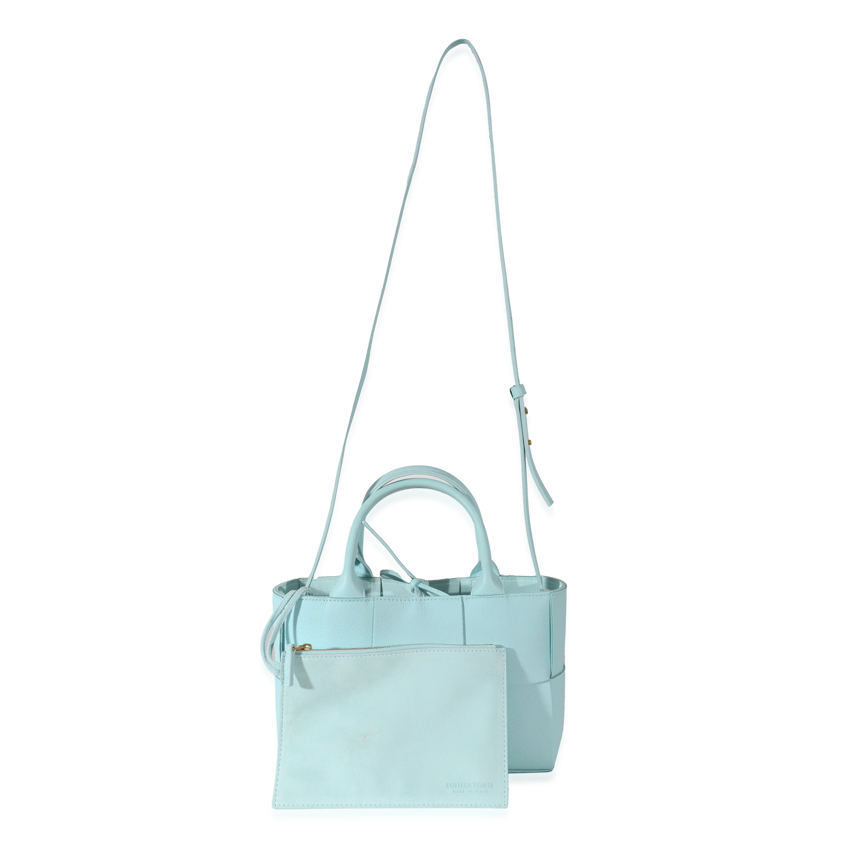 Bottega Veneta Pale Blue Grained Calfskin Mini Arco Tote Bag - Image 8