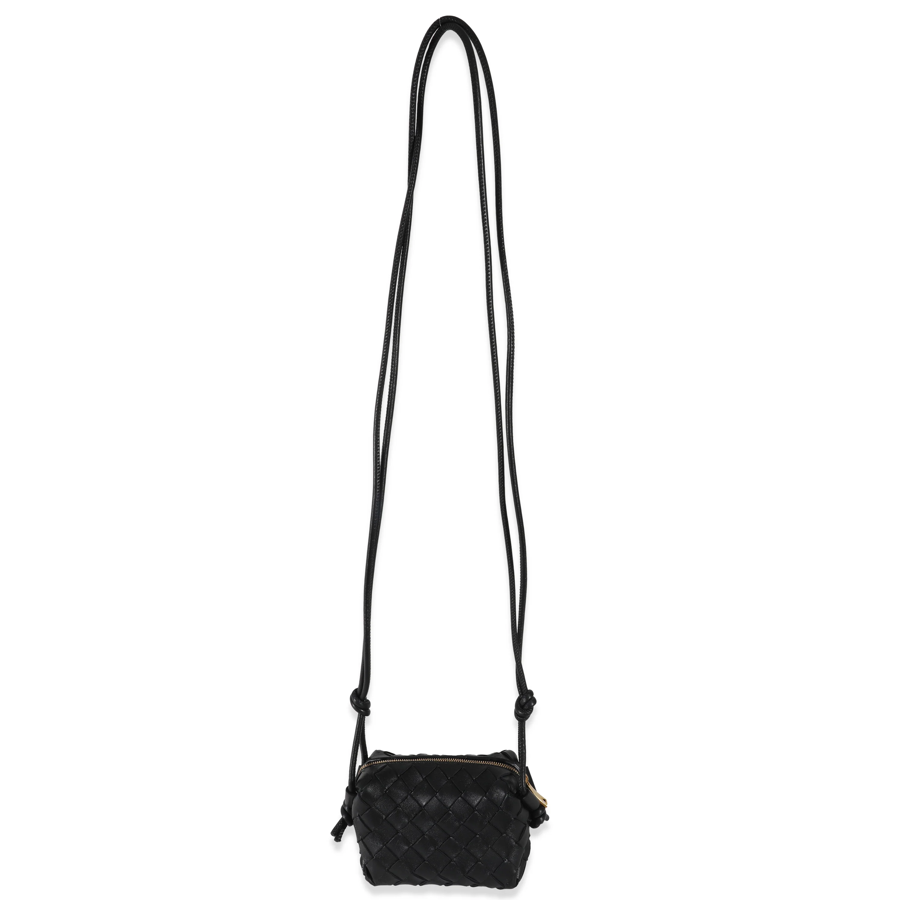 Bottega Veneta Black Intrecciato Candy Loop Camera Bag - Image 3