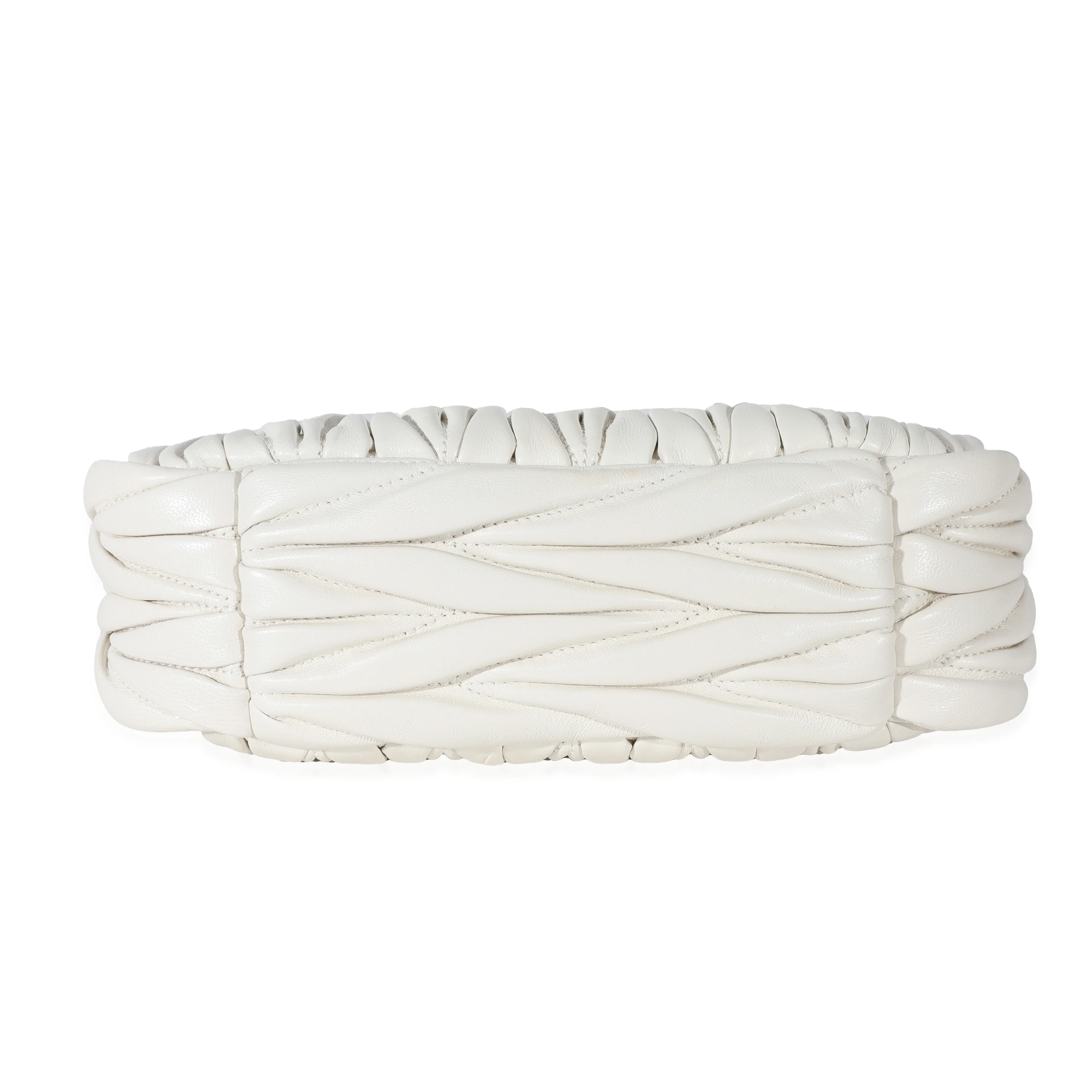 Miu Miu White Nappa Matelassé Mini Wander Hobo - Image 5