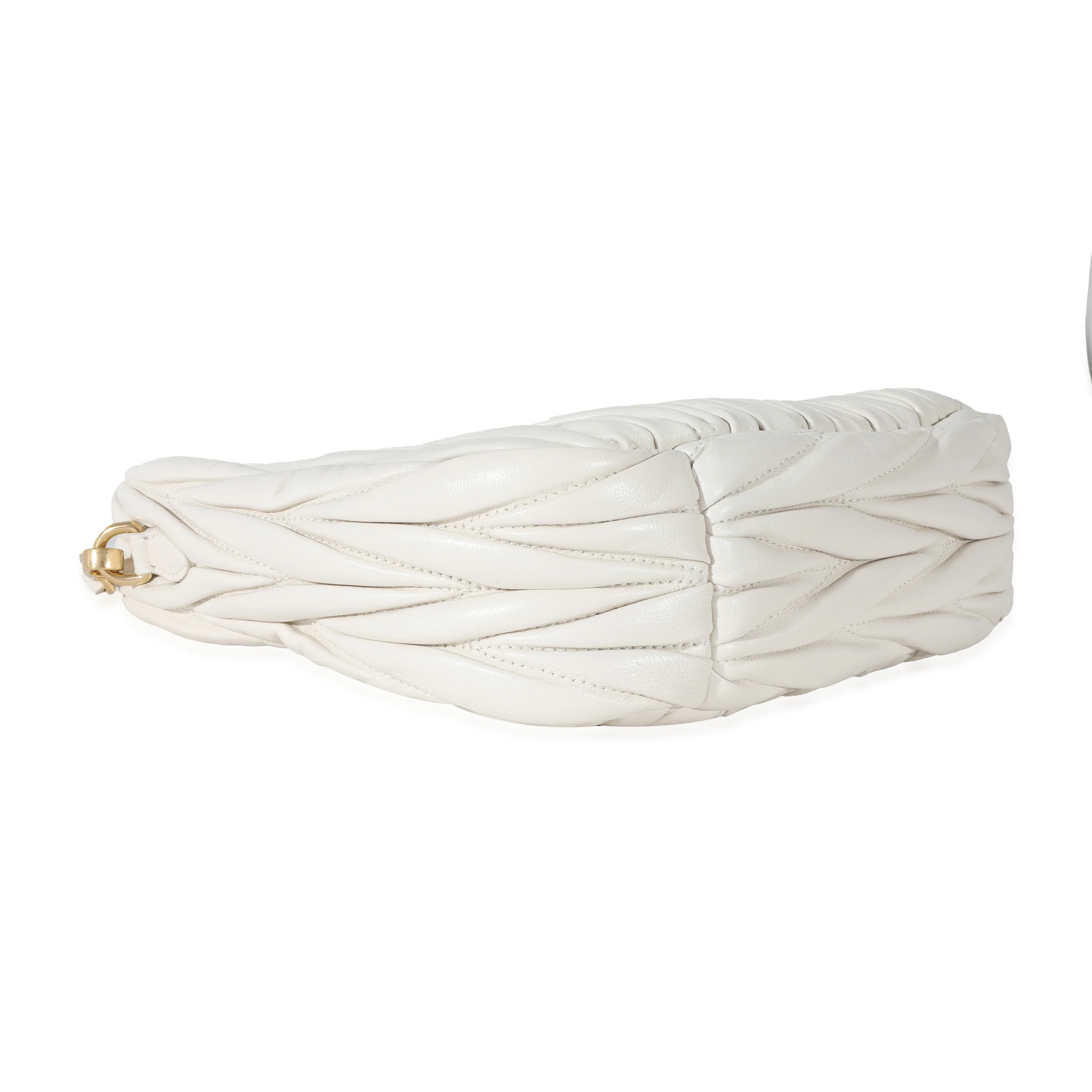Miu Miu White Nappa Matelassé Mini Wander Hobo - Image 6