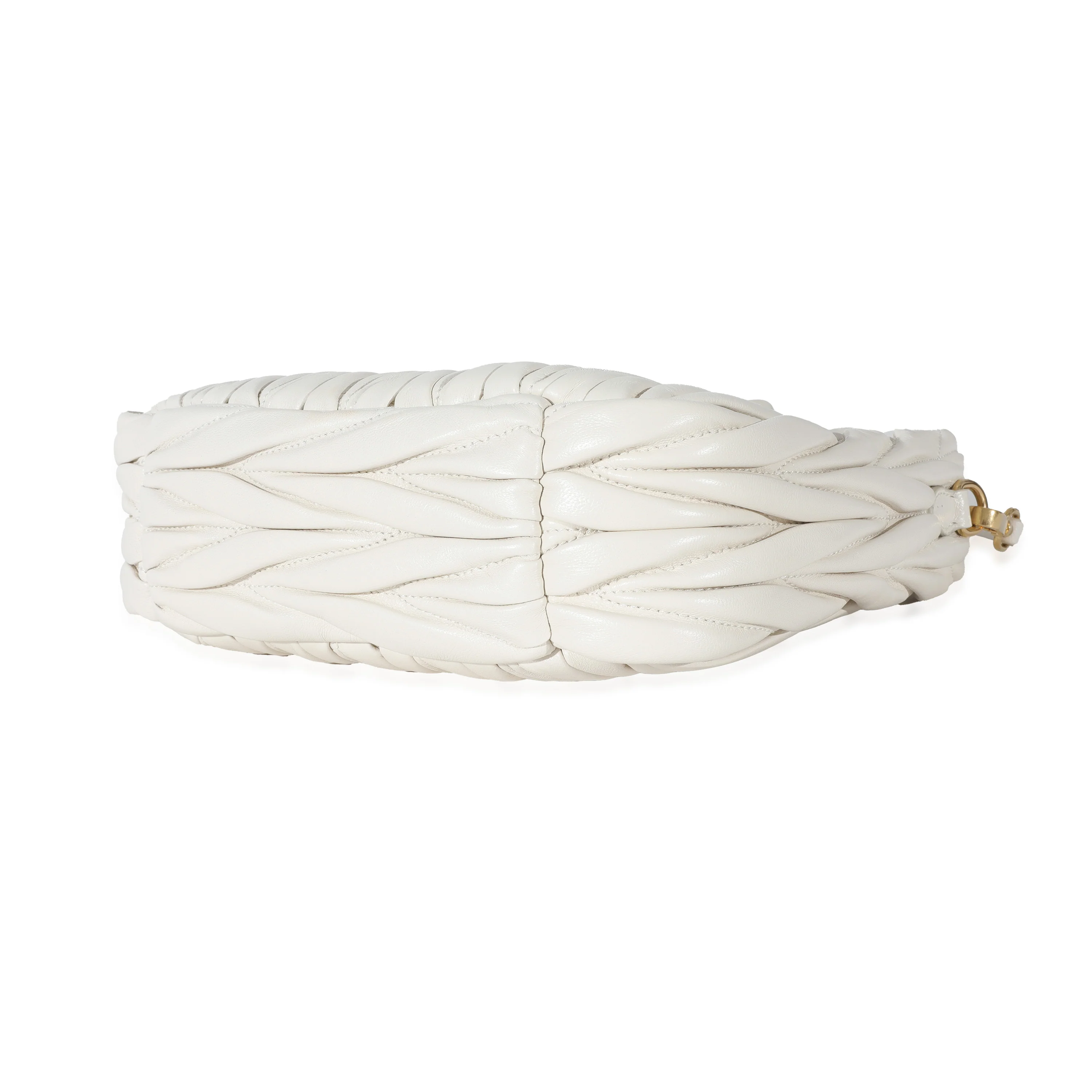 Miu Miu White Nappa Matelassé Mini Wander Hobo - Image 7