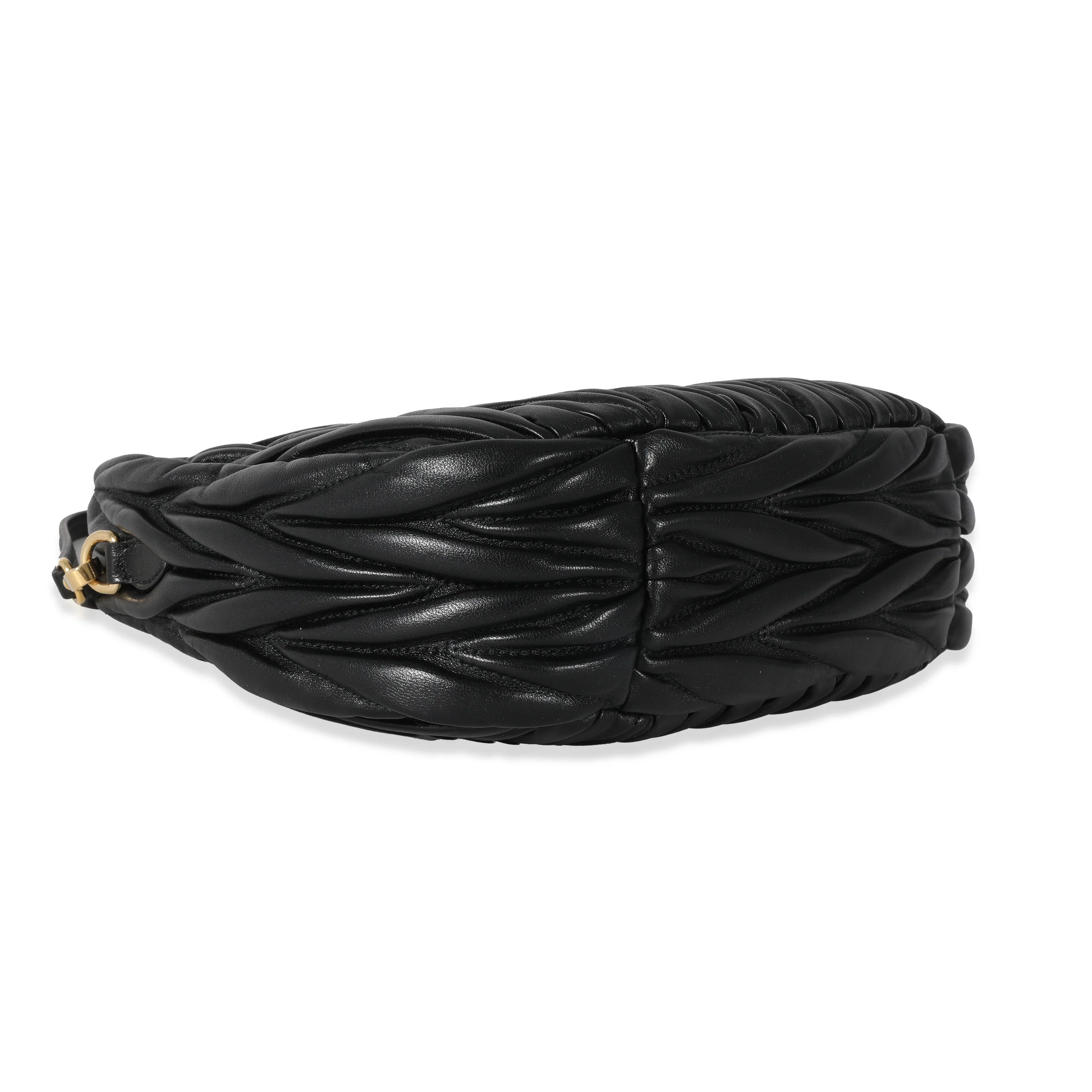 Miu Miu Black Nappa Matelassé Mini Wander Hobo - Image 6