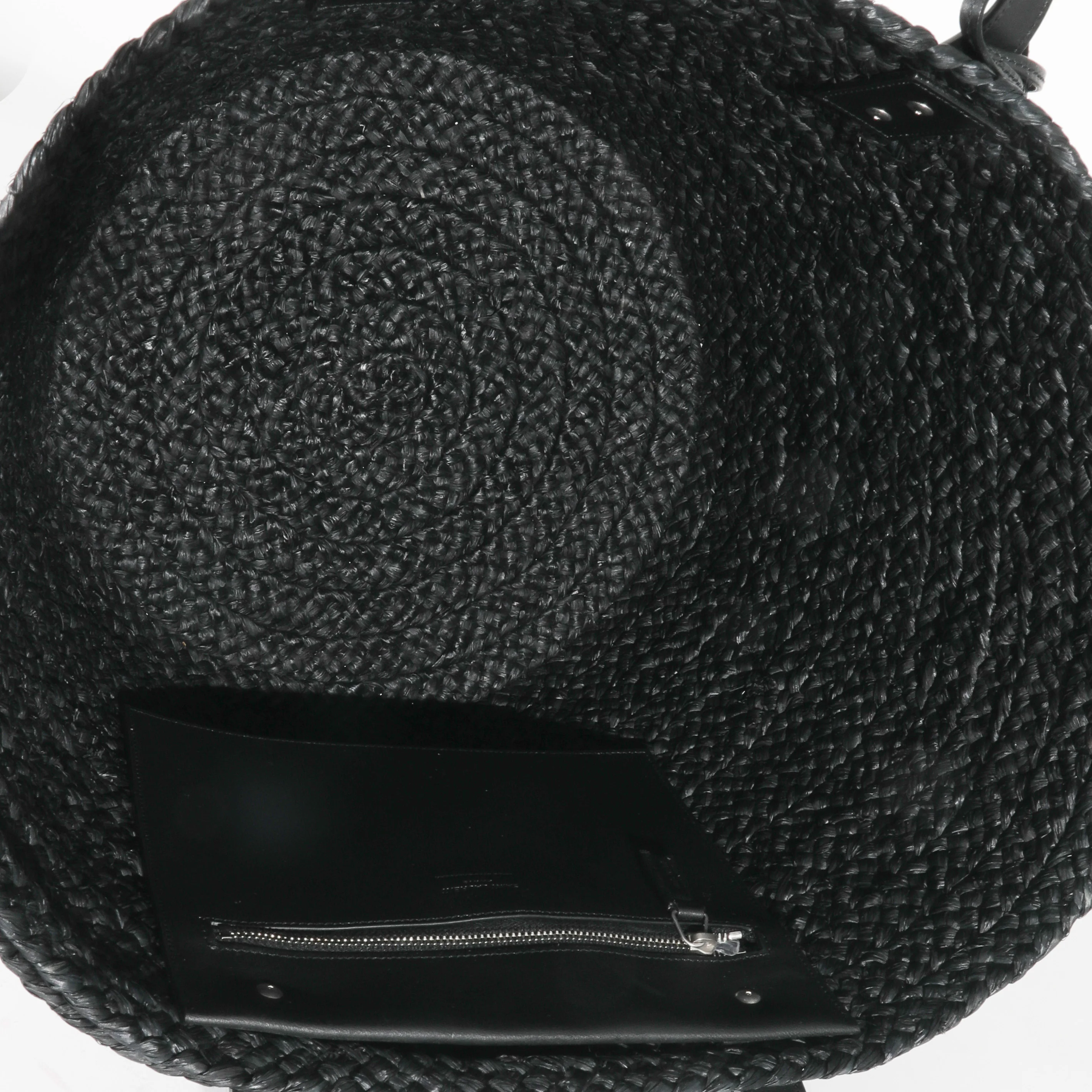 Saint Laurent Black Raffia Medium Panier Tote - Image 7