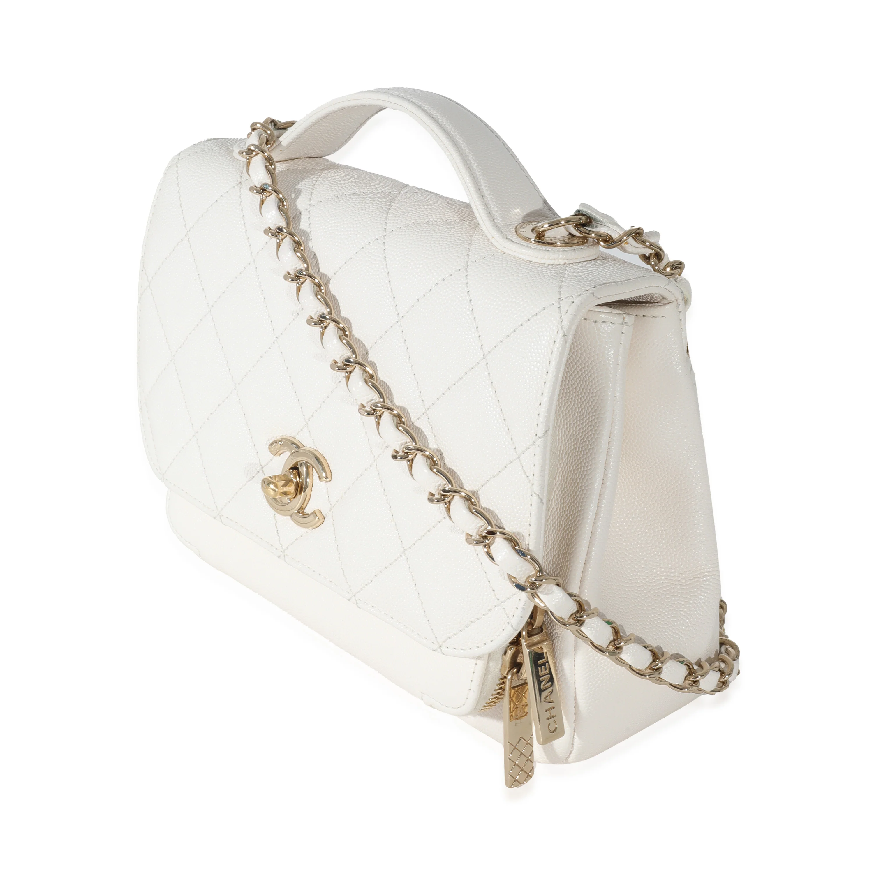 Chanel White Caviar Medium Business Affinity Flap Bag - Image 2