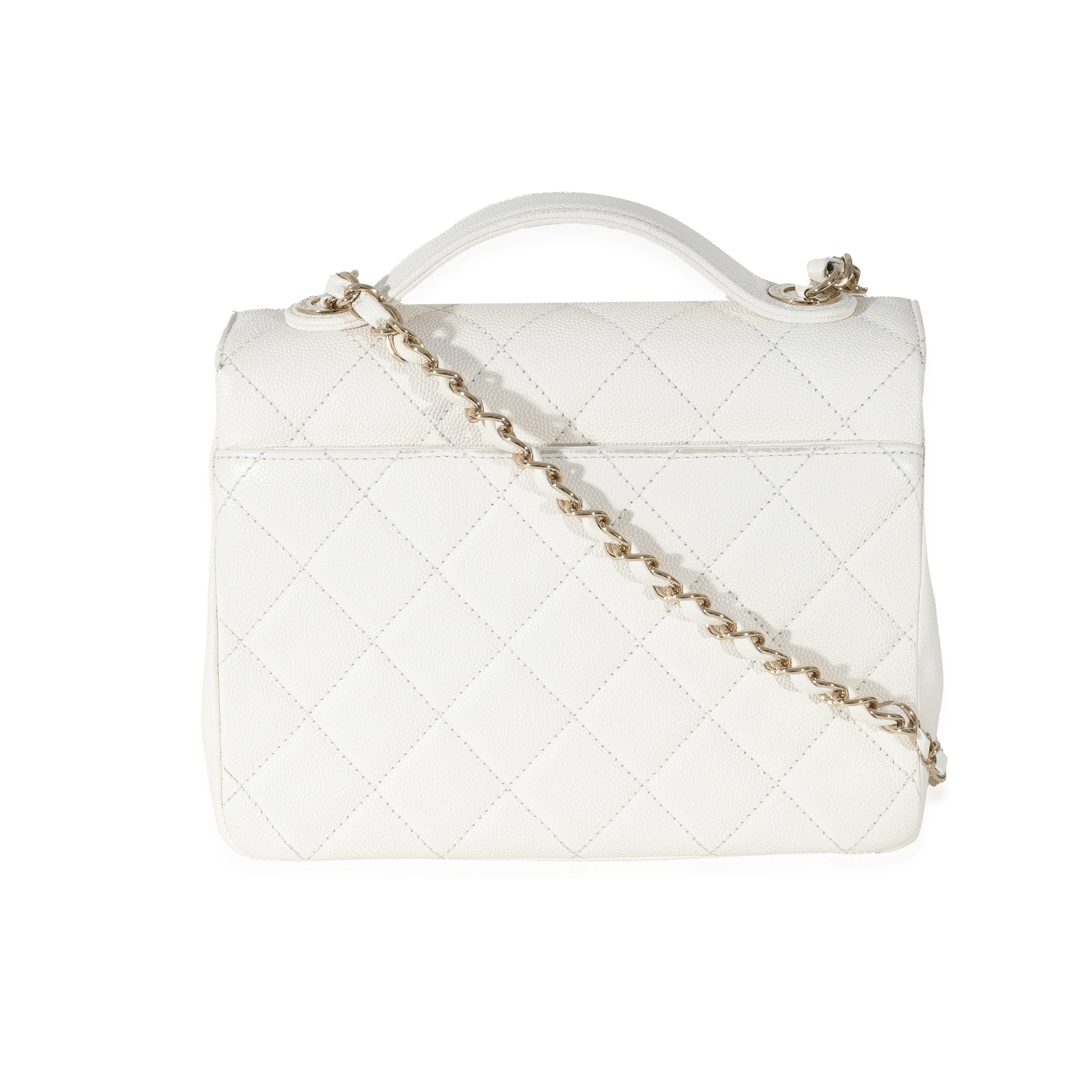 Chanel White Caviar Medium Business Affinity Flap Bag - Image 3