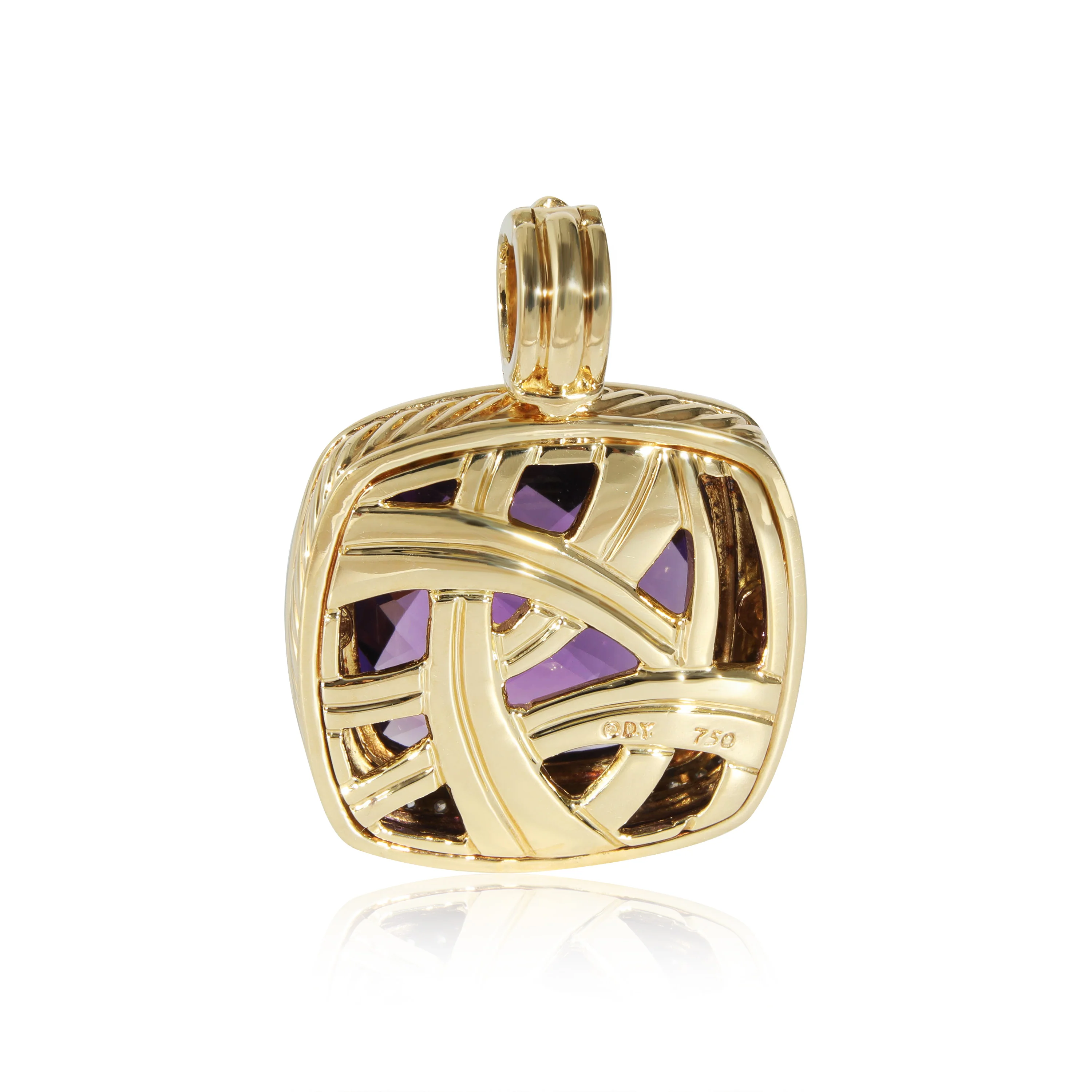 David Yurman Albion Amethyst Diamond Pendant in 18K Yellow Gold 0.5 CTW - Image 3