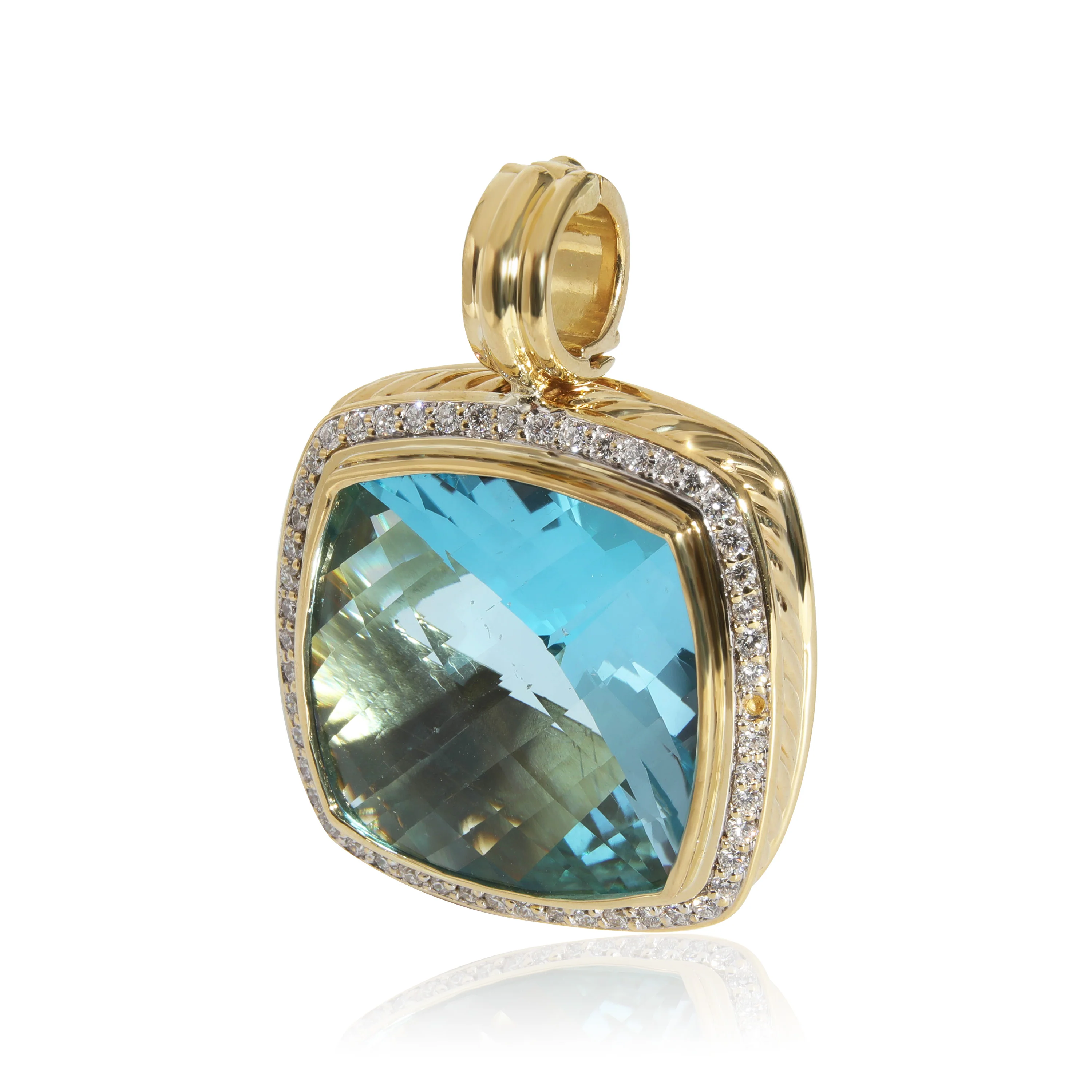David Yurman Albion Topaz Diamond Pendant in 18K Yellow Gold 0.5 CTW - Image 2