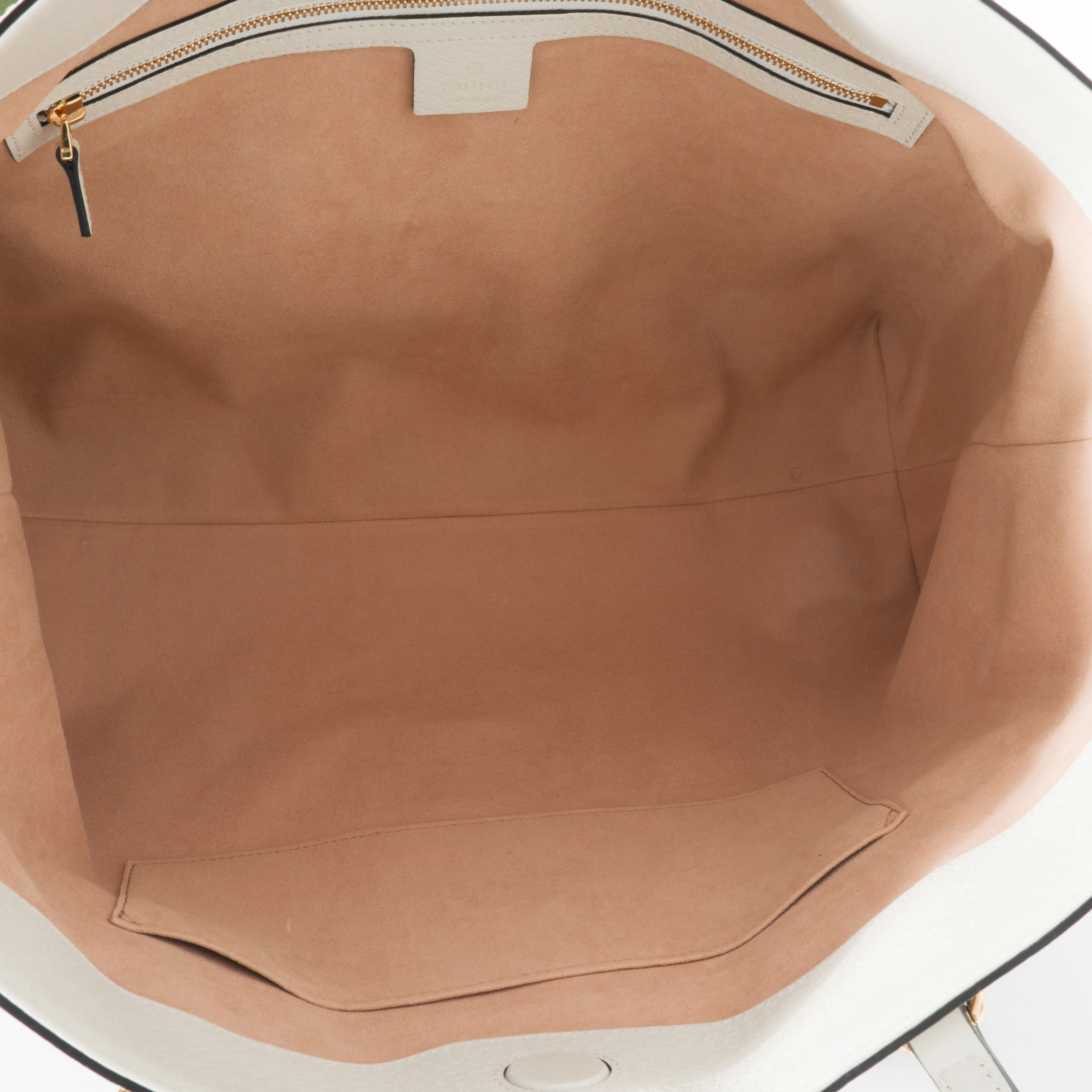 Gucci Beige GG Supreme White Leather Medium Ophidia Tote - Image 7