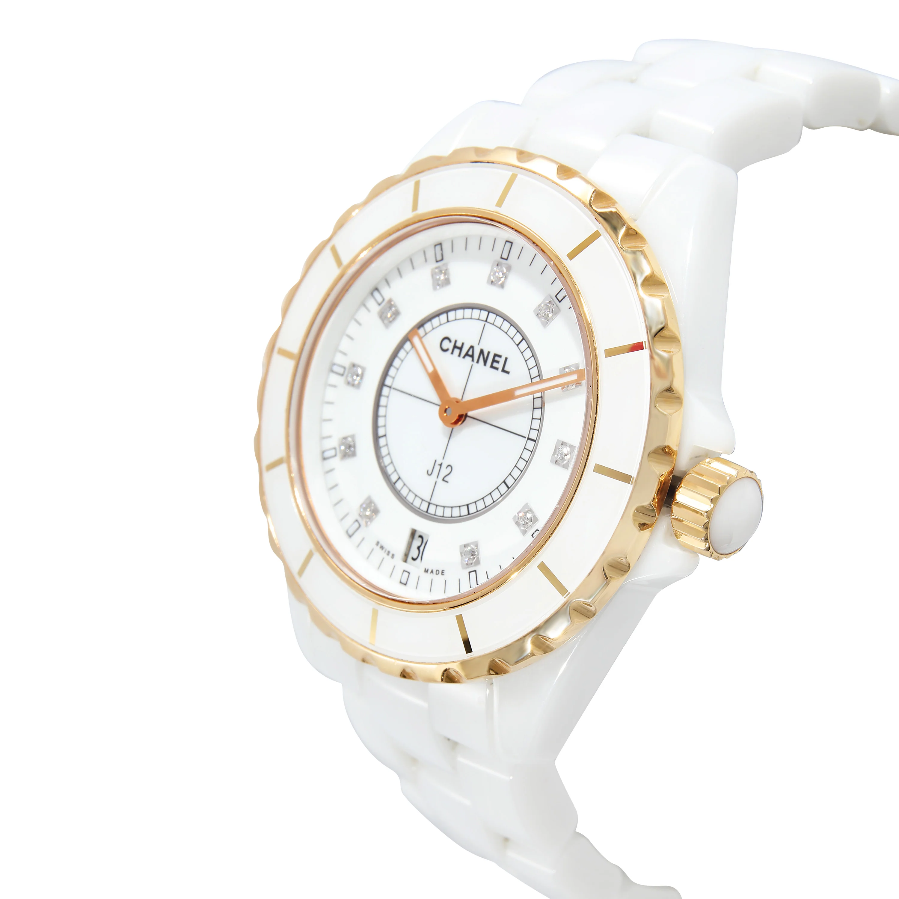 Chanel J-12 H2180 Unisex Watch in 18kt Ceramic/Yellow Gold - Image 3