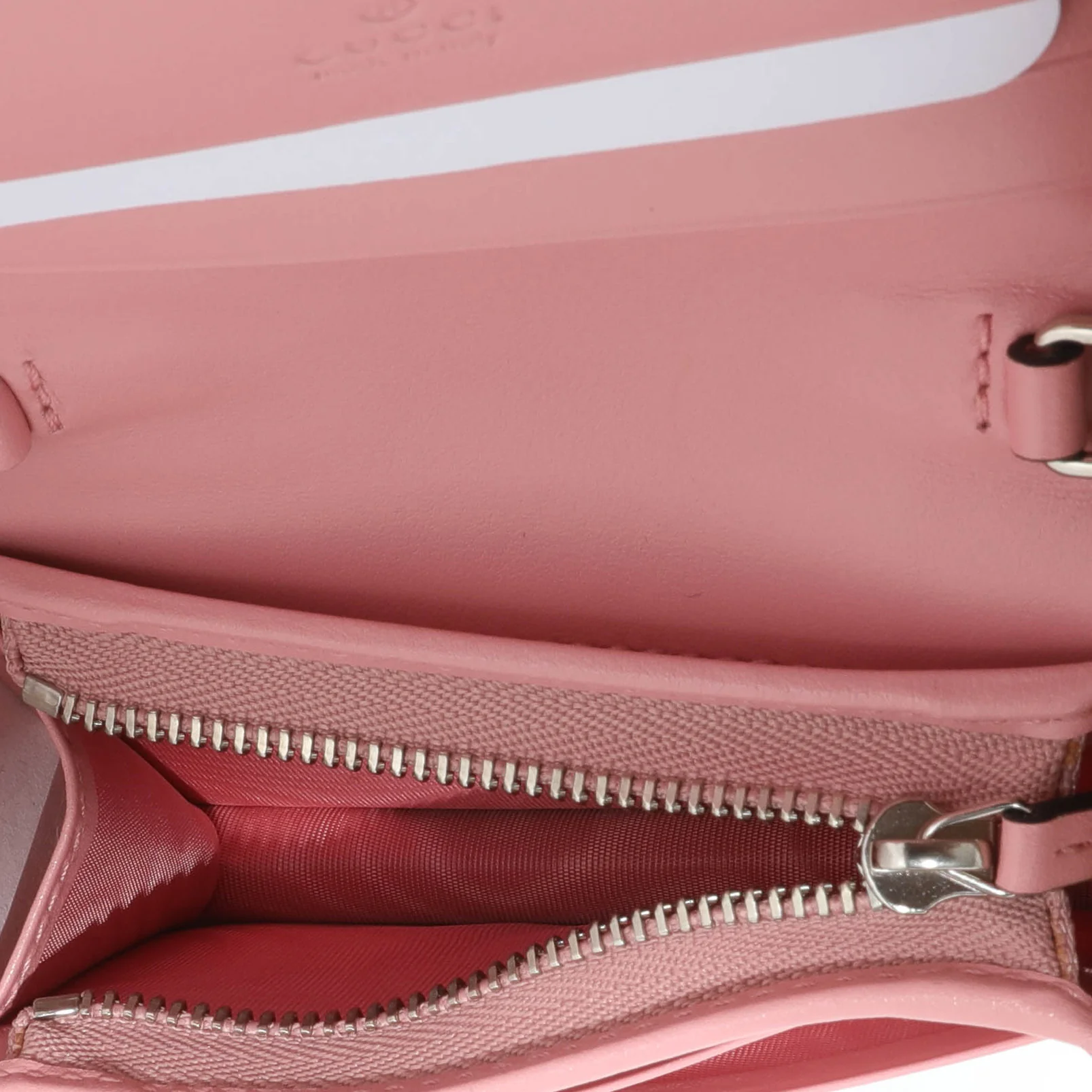 Gucci Pink Matelasse GG Marmont Card Case On Chain - Image 7