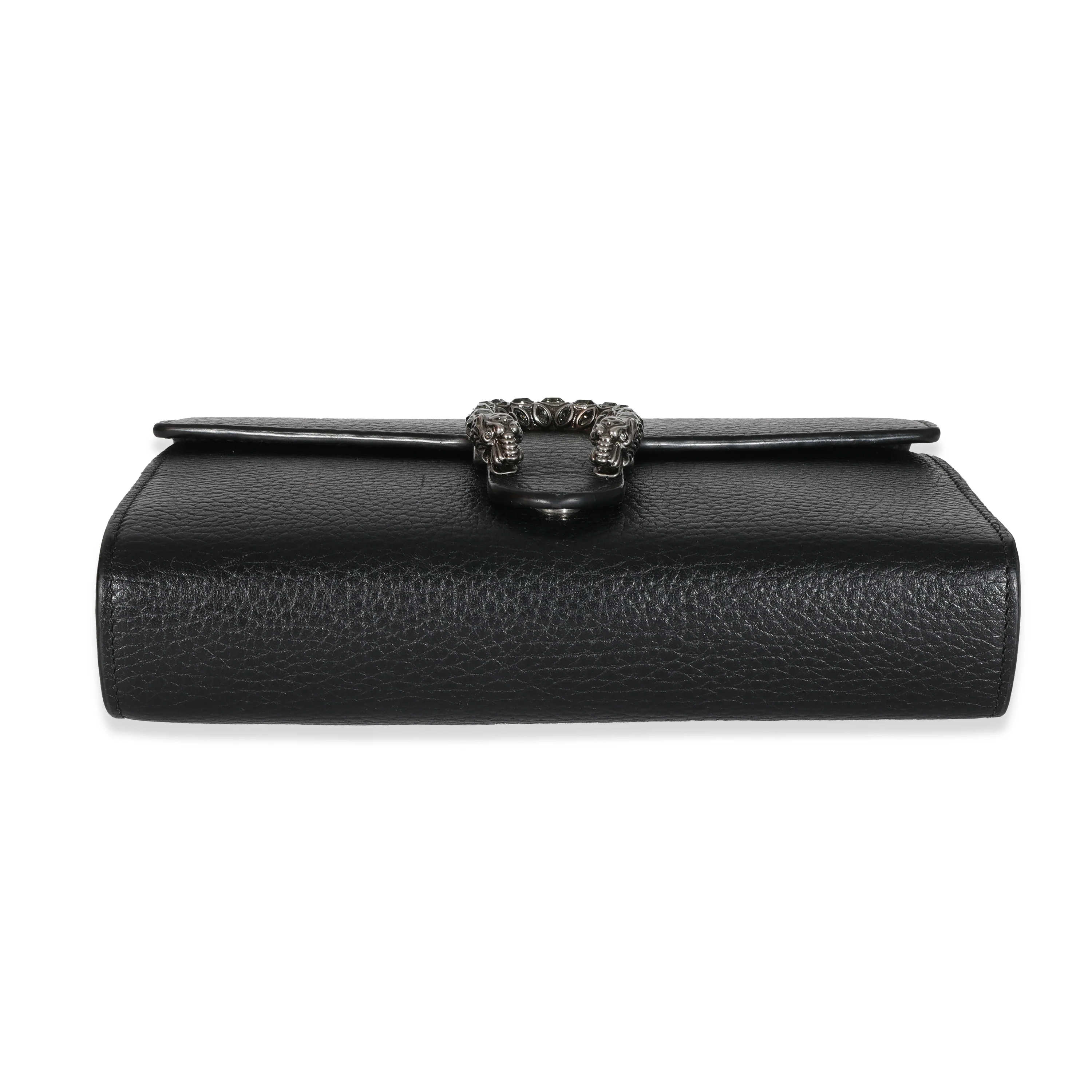 Gucci Black Grained Leather Dionysus Mini Chain Bag - Image 5