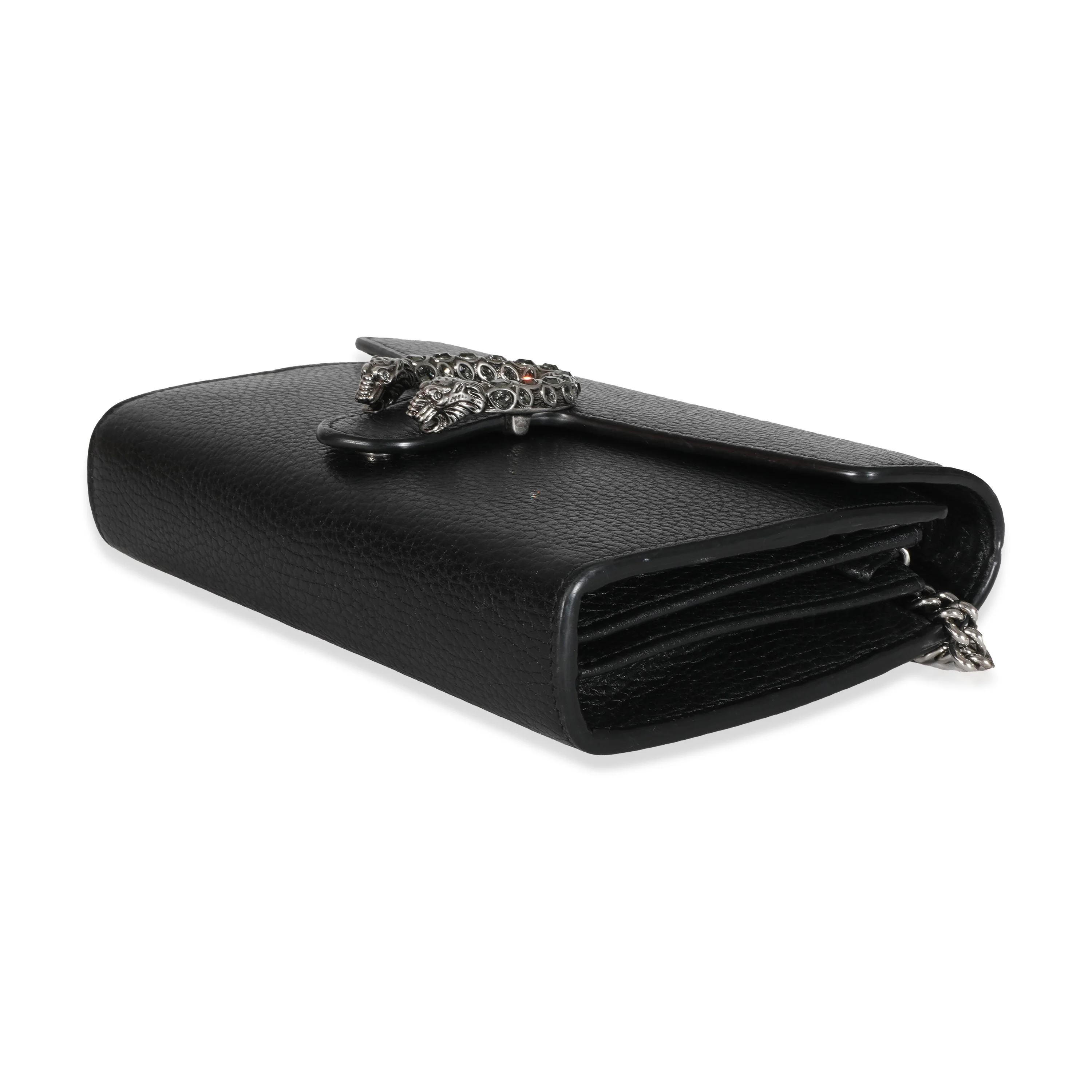 Gucci Black Grained Leather Dionysus Mini Chain Bag - Image 7