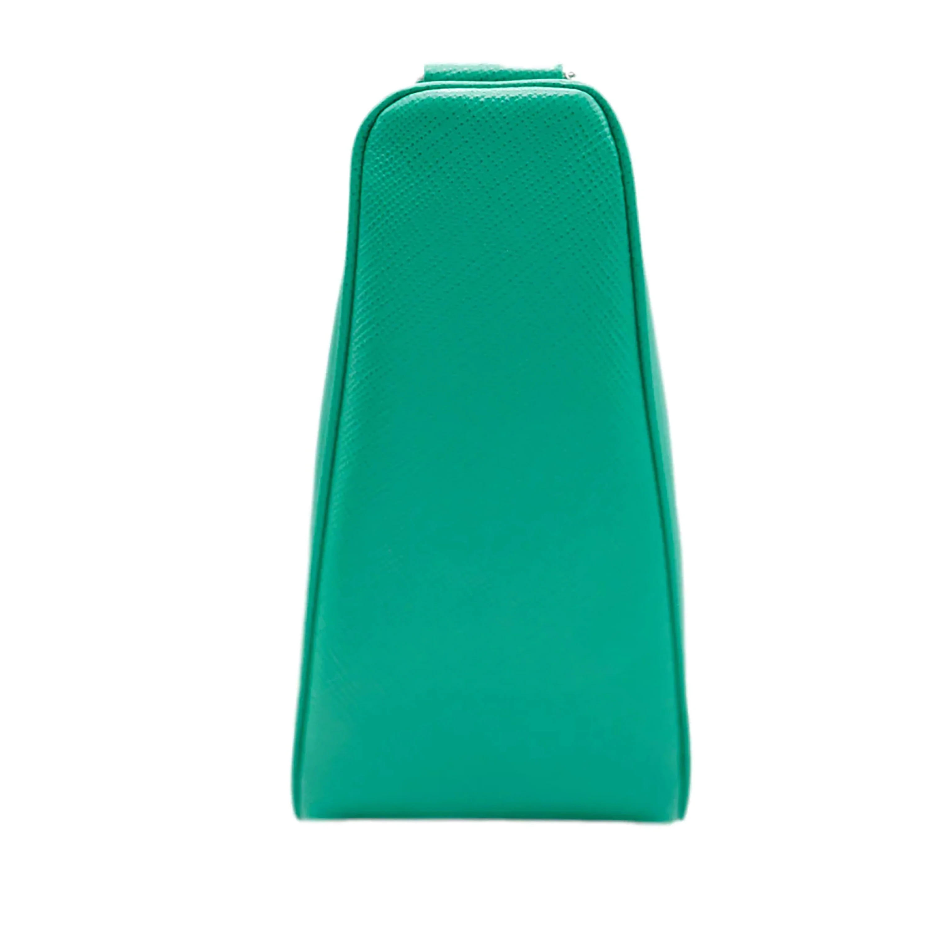 Prada Green Leather Triangle Crossbody Bag - Image 2
