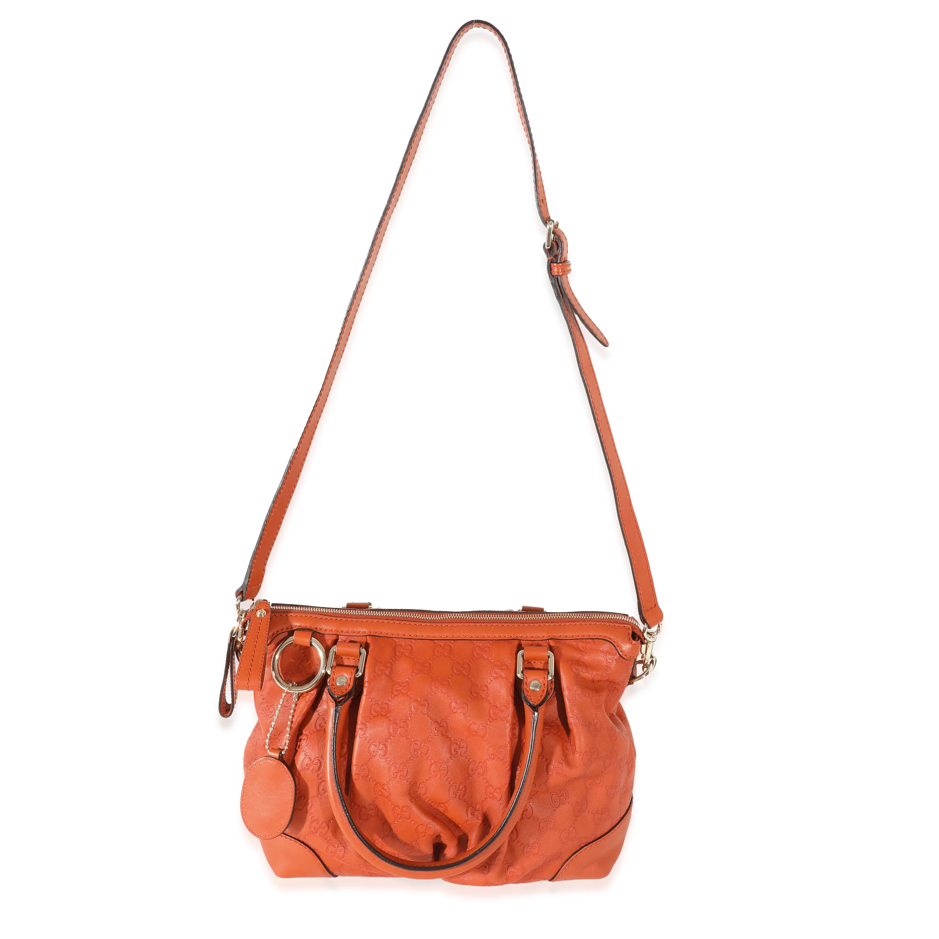 Gucci Orange Leather Guccissima Sukey Tote - Image 4