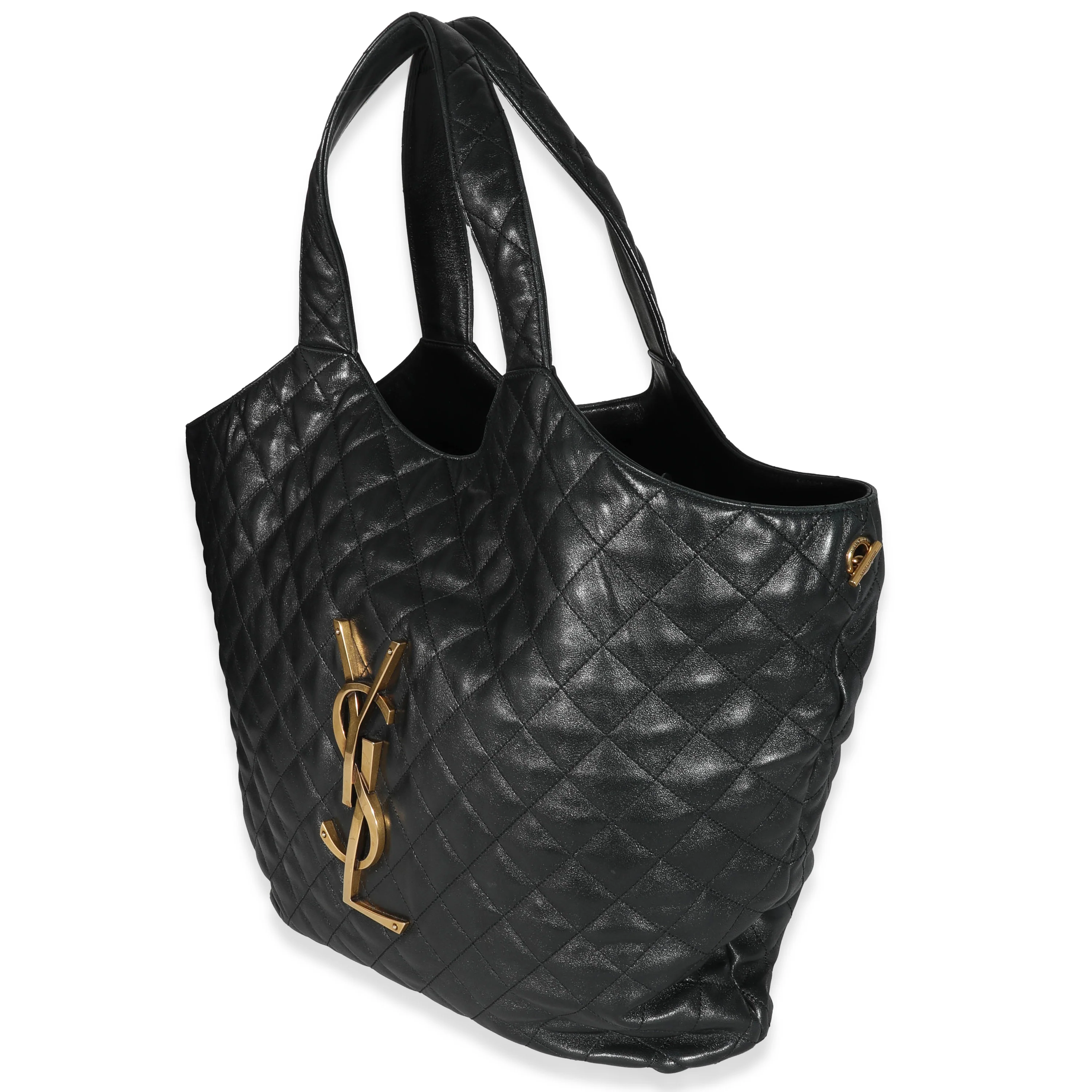 Saint Laurent Black Quilted Lambskin ICare Maxi Shopping Bag - Image 2
