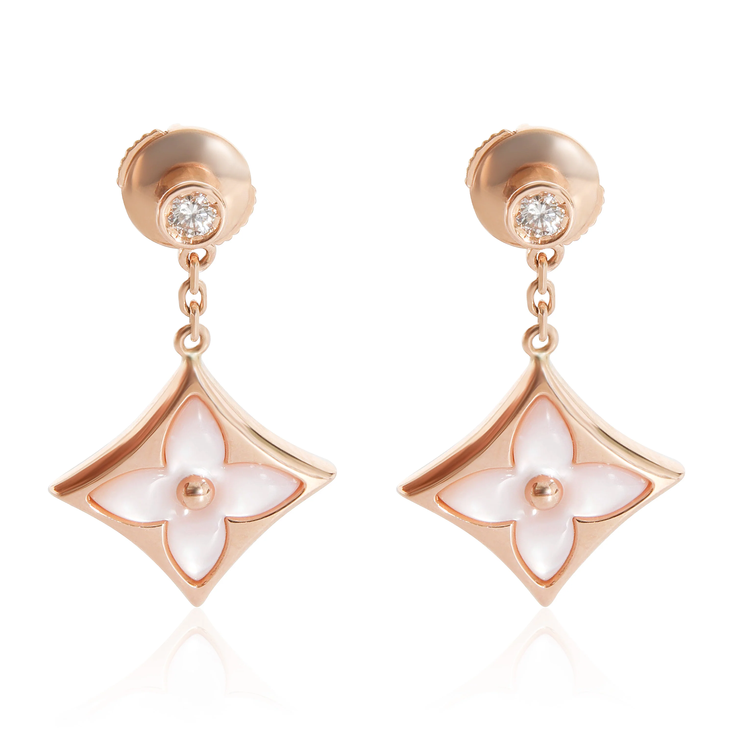 Louis Vuitton Color Blossom BB Star Earrings in 18K Rose Gold 0.08 CTW