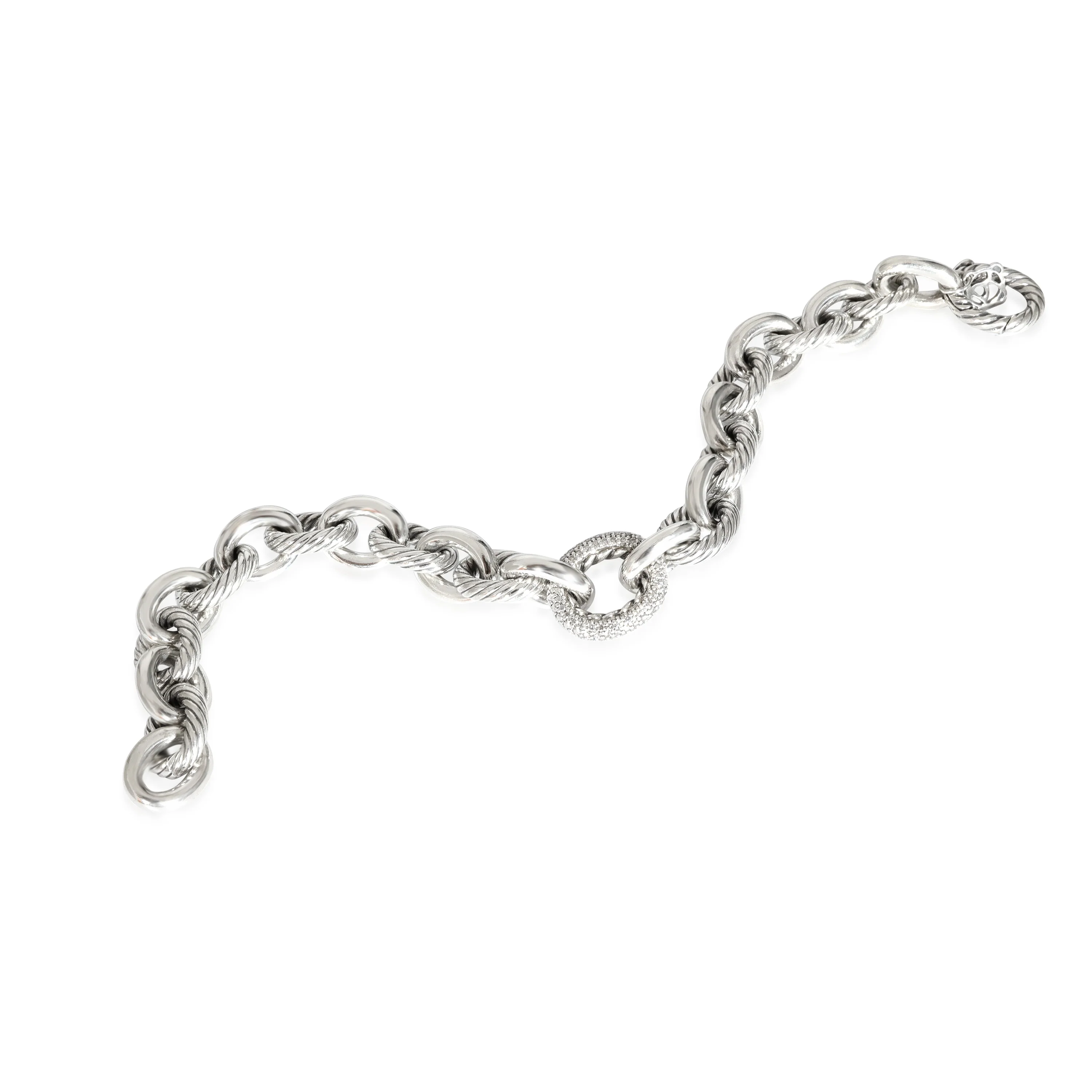 David Yurman Oval Link Chain Collection Bracelet in Sterling Silver 0.5 CTW - Image 2