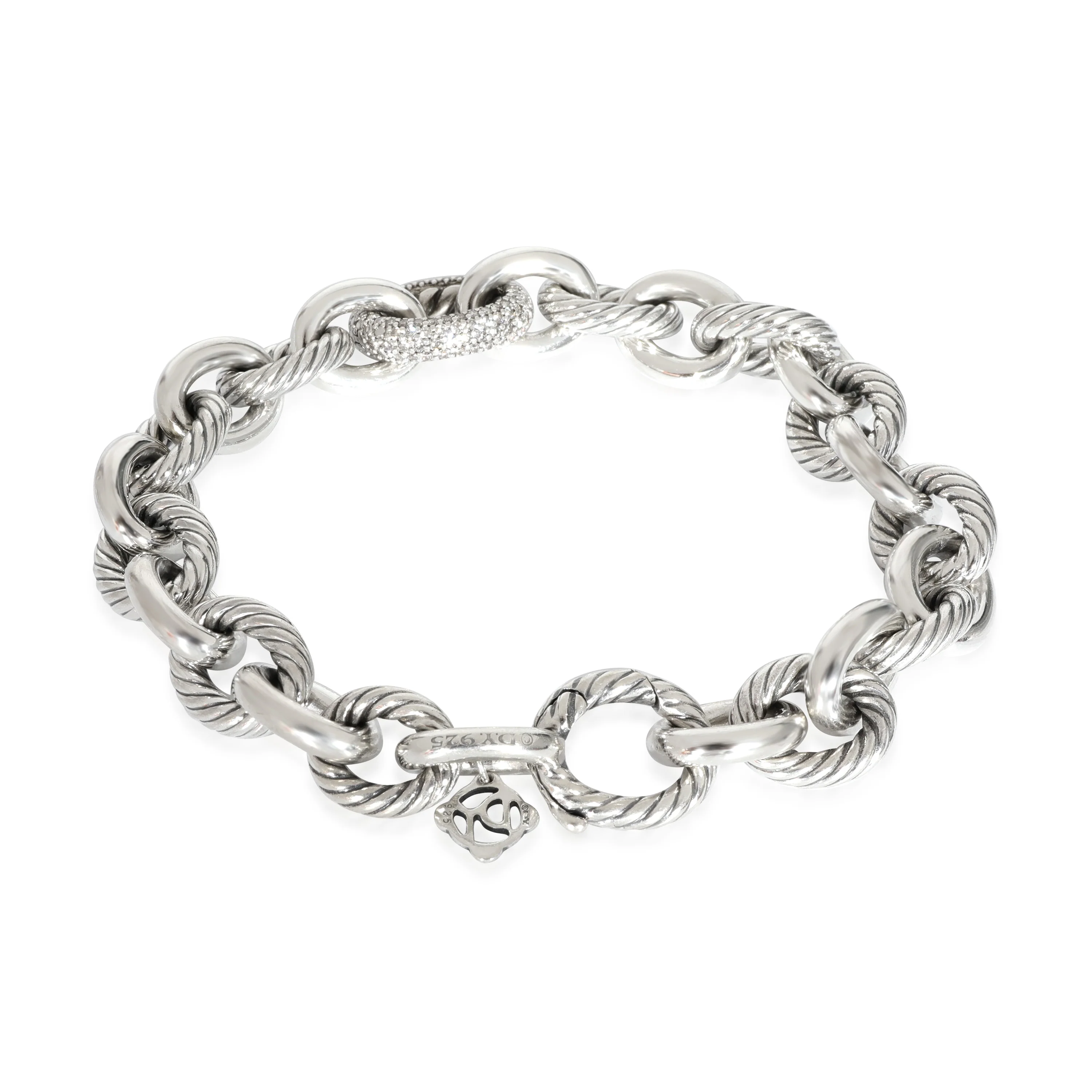 David Yurman Oval Link Chain Collection Bracelet in Sterling Silver 0.5 CTW - Image 3