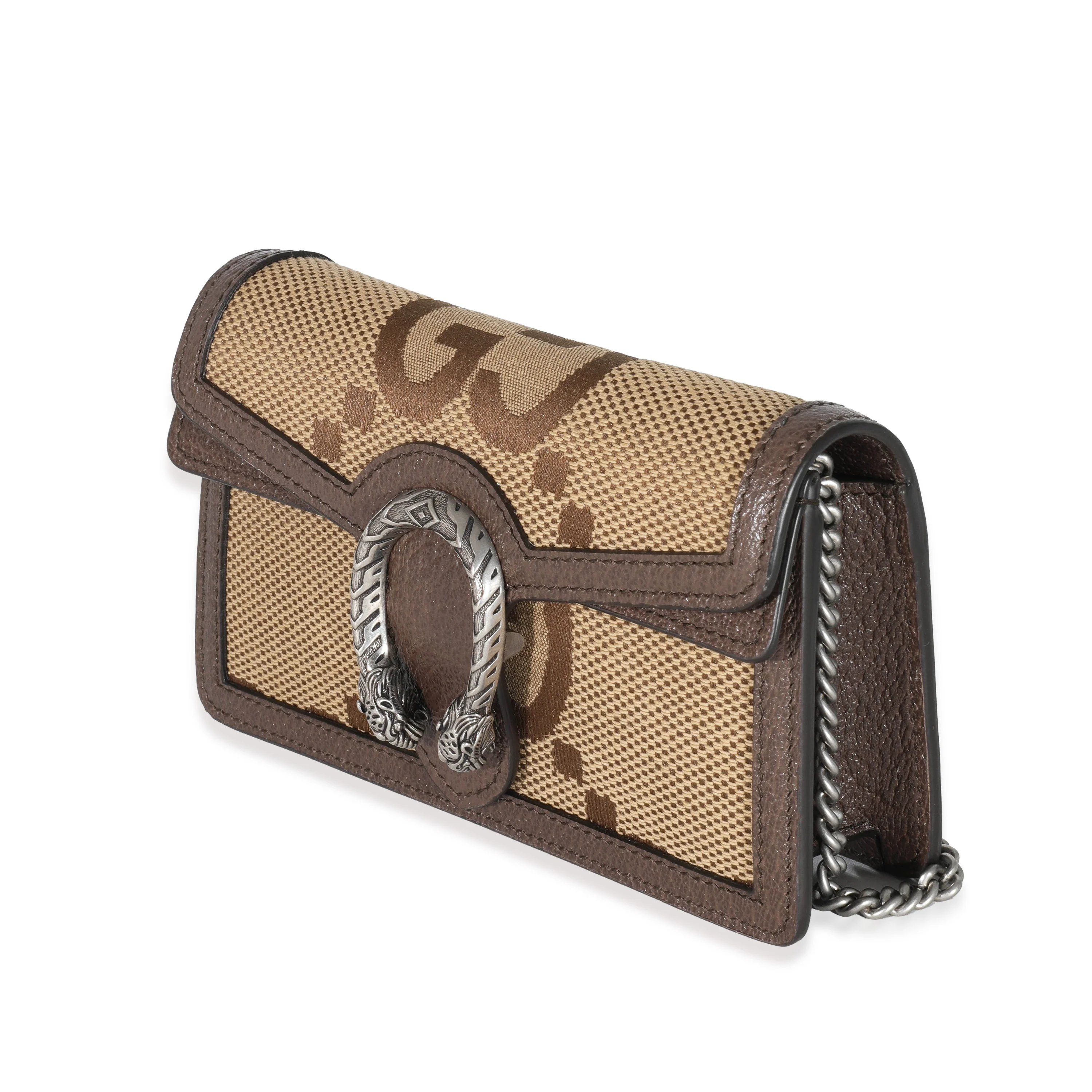 Gucci Camel Ebony Jumbo GG Canvas Super Mini Dionysus - Image 2
