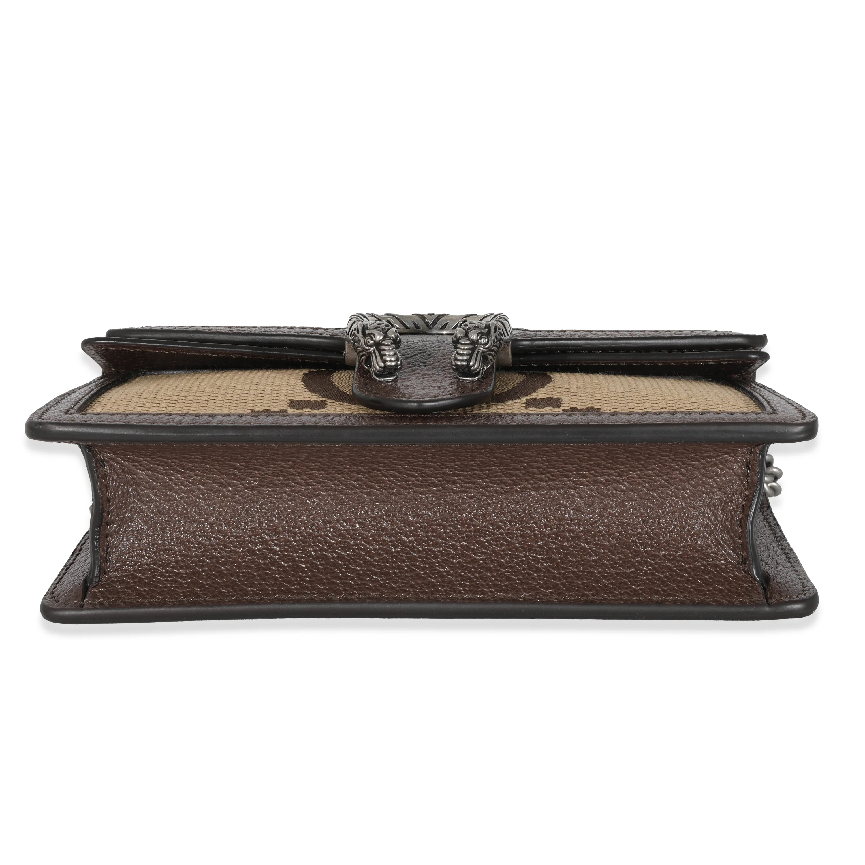 Gucci Camel Ebony Jumbo GG Canvas Super Mini Dionysus - Image 4