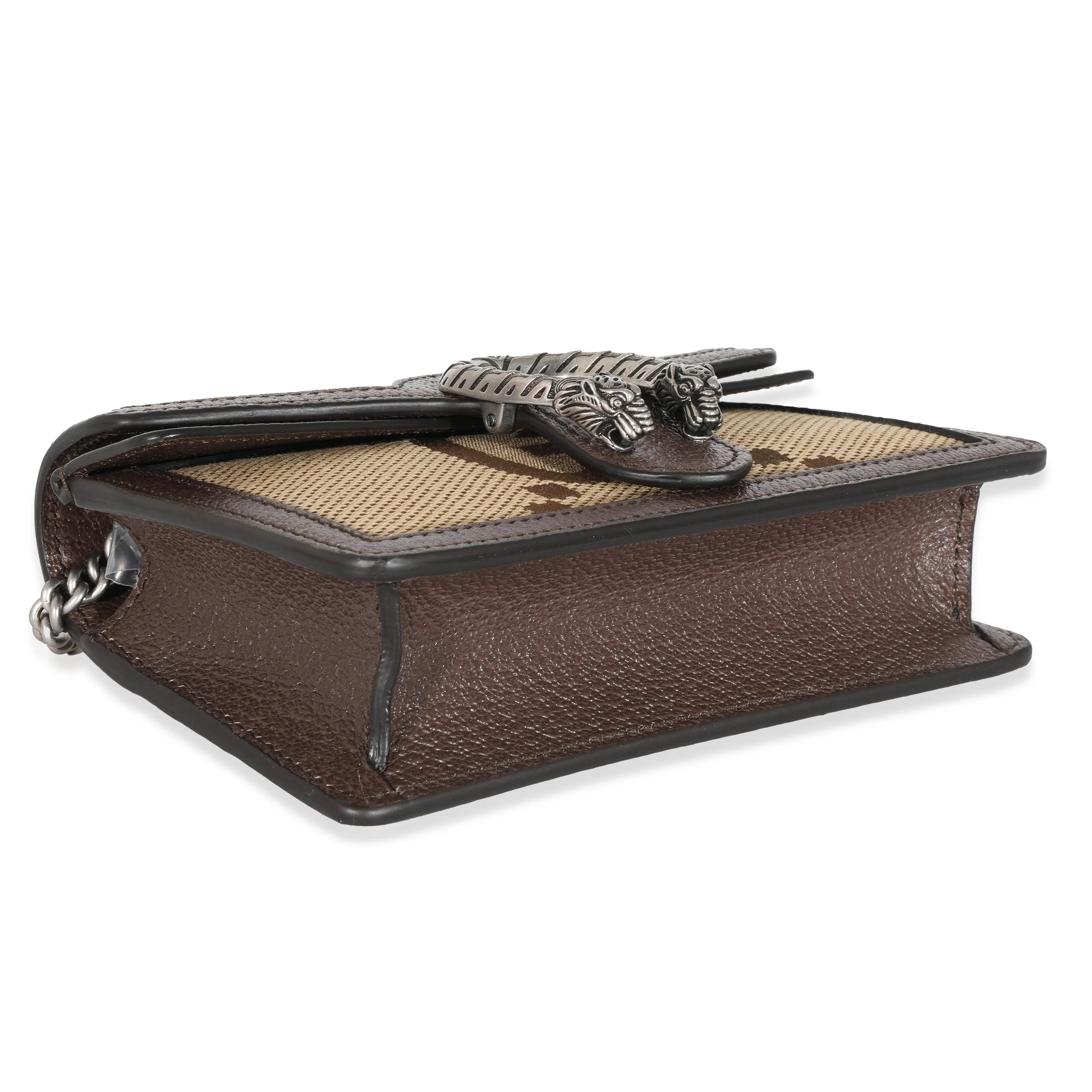Gucci Camel Ebony Jumbo GG Canvas Super Mini Dionysus - Image 5