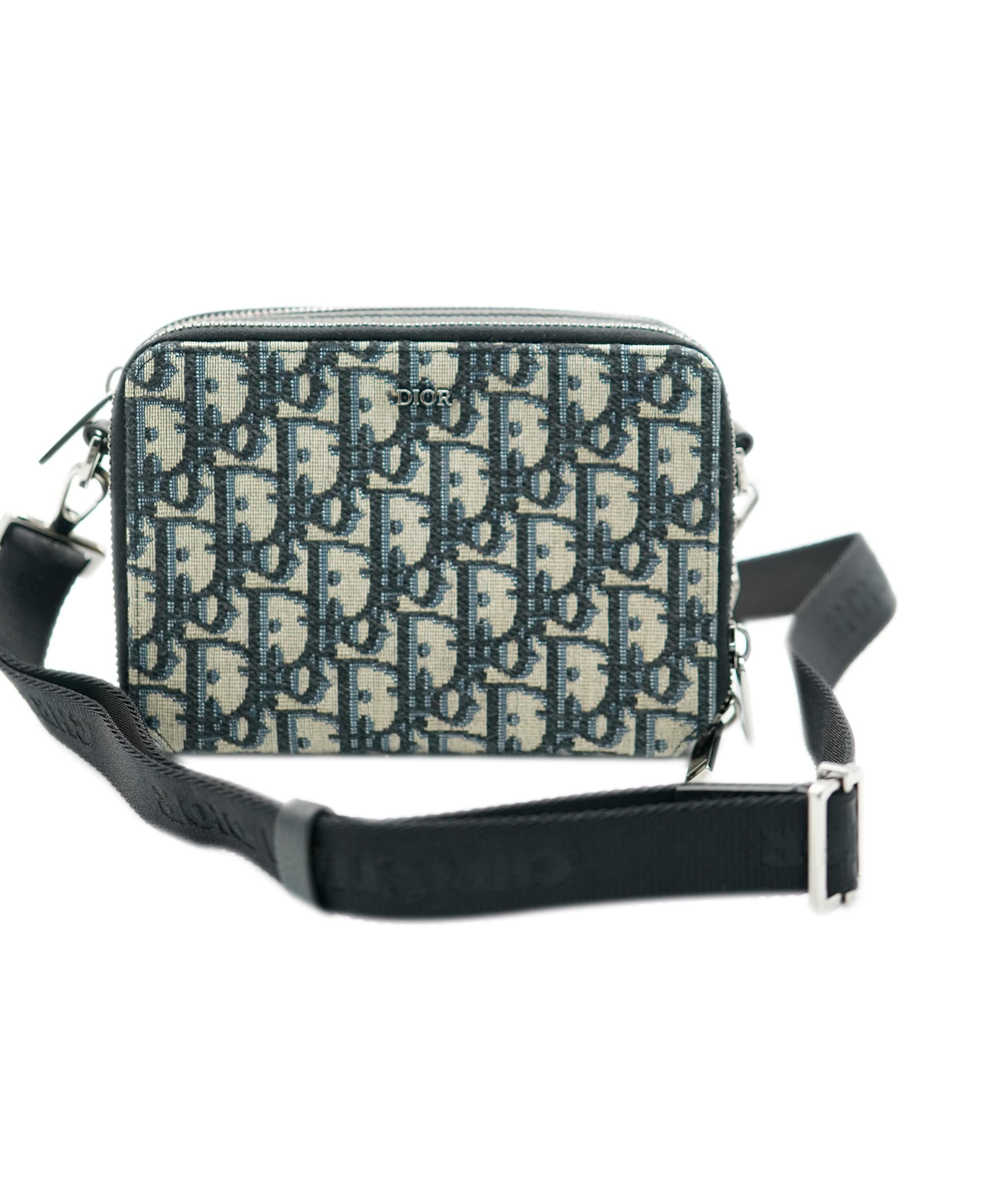 Dior Beige Black Dior Oblique Jacquard Pouch With Strap - Image 3
