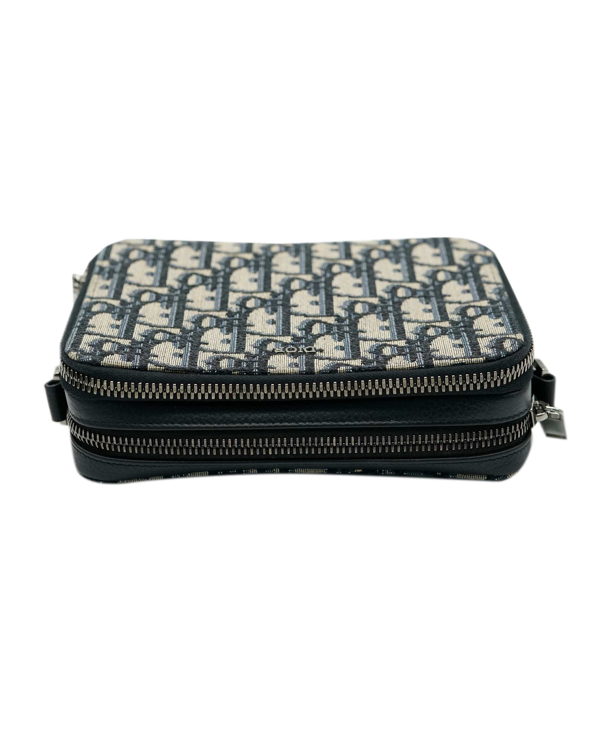Dior Beige Black Dior Oblique Jacquard Pouch With Strap - Image 9