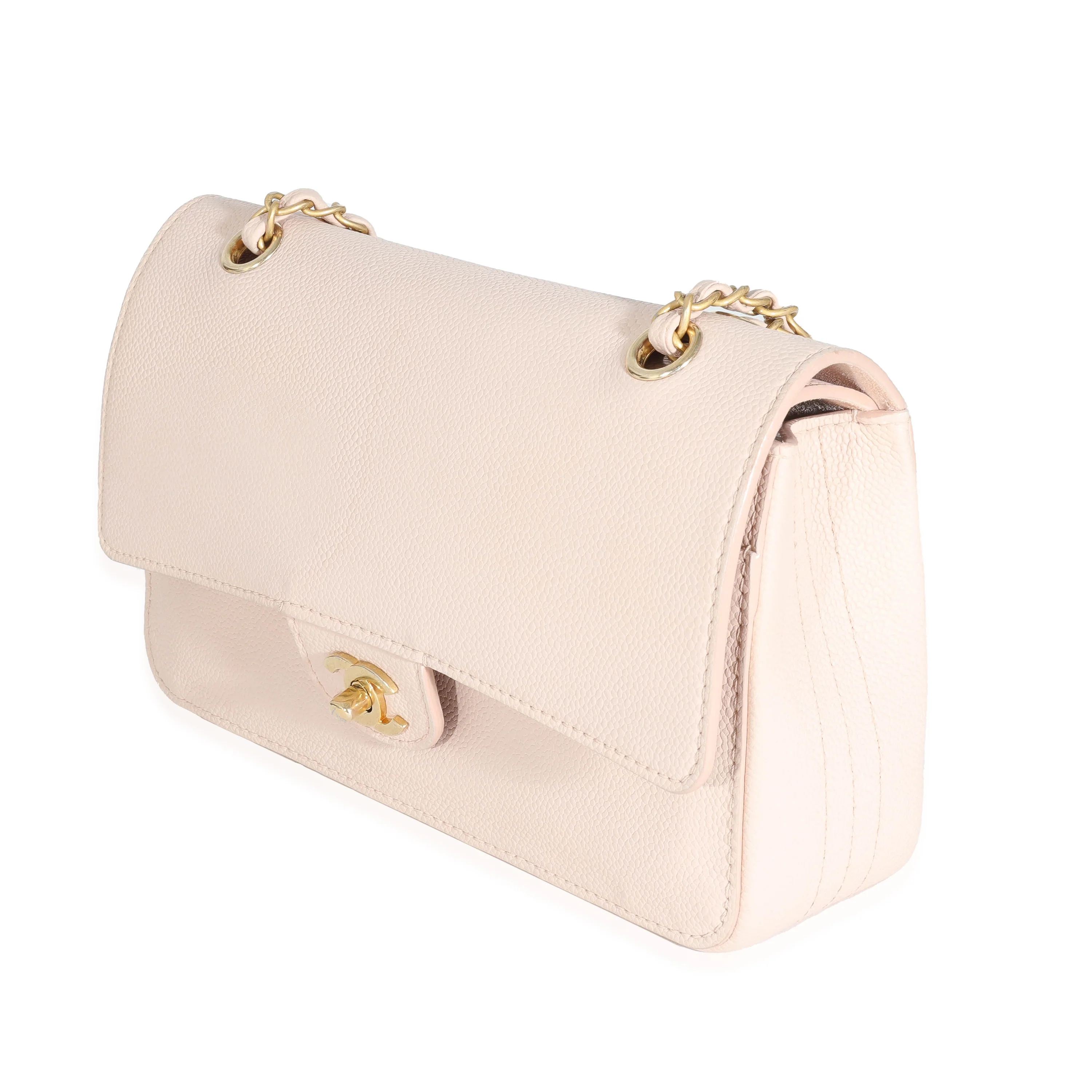 Chanel Beige Caviar Medium Classic Pure Double Flap Bag - Image 2
