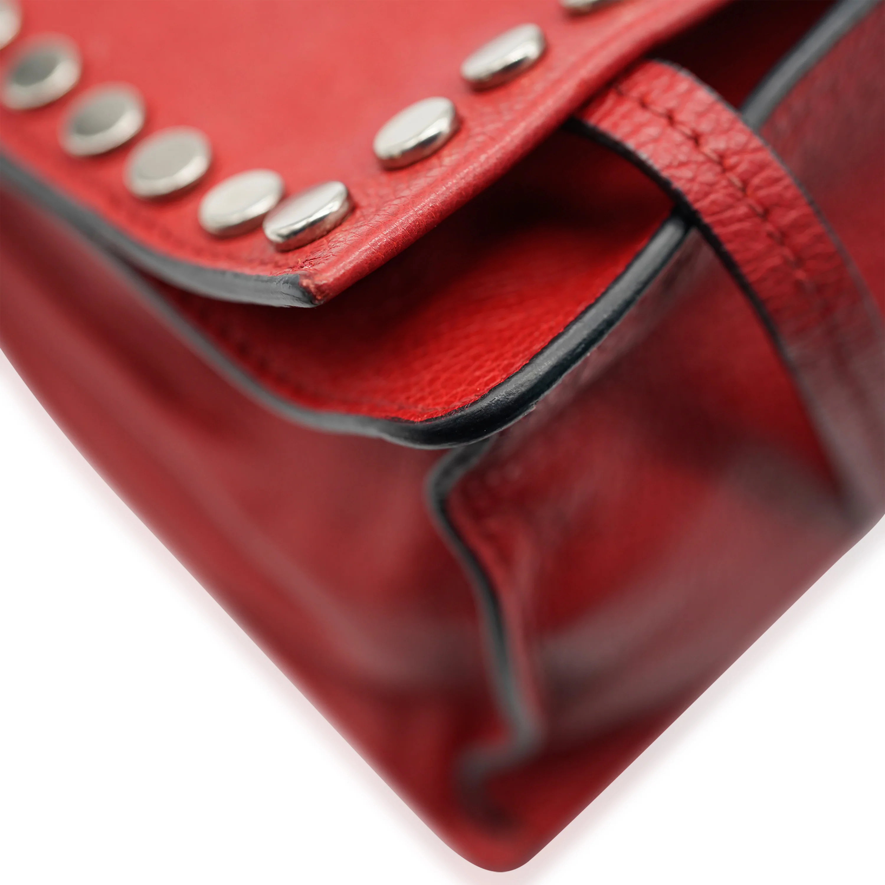 Red Leather Glace Etiquette Crossbody - Image 10