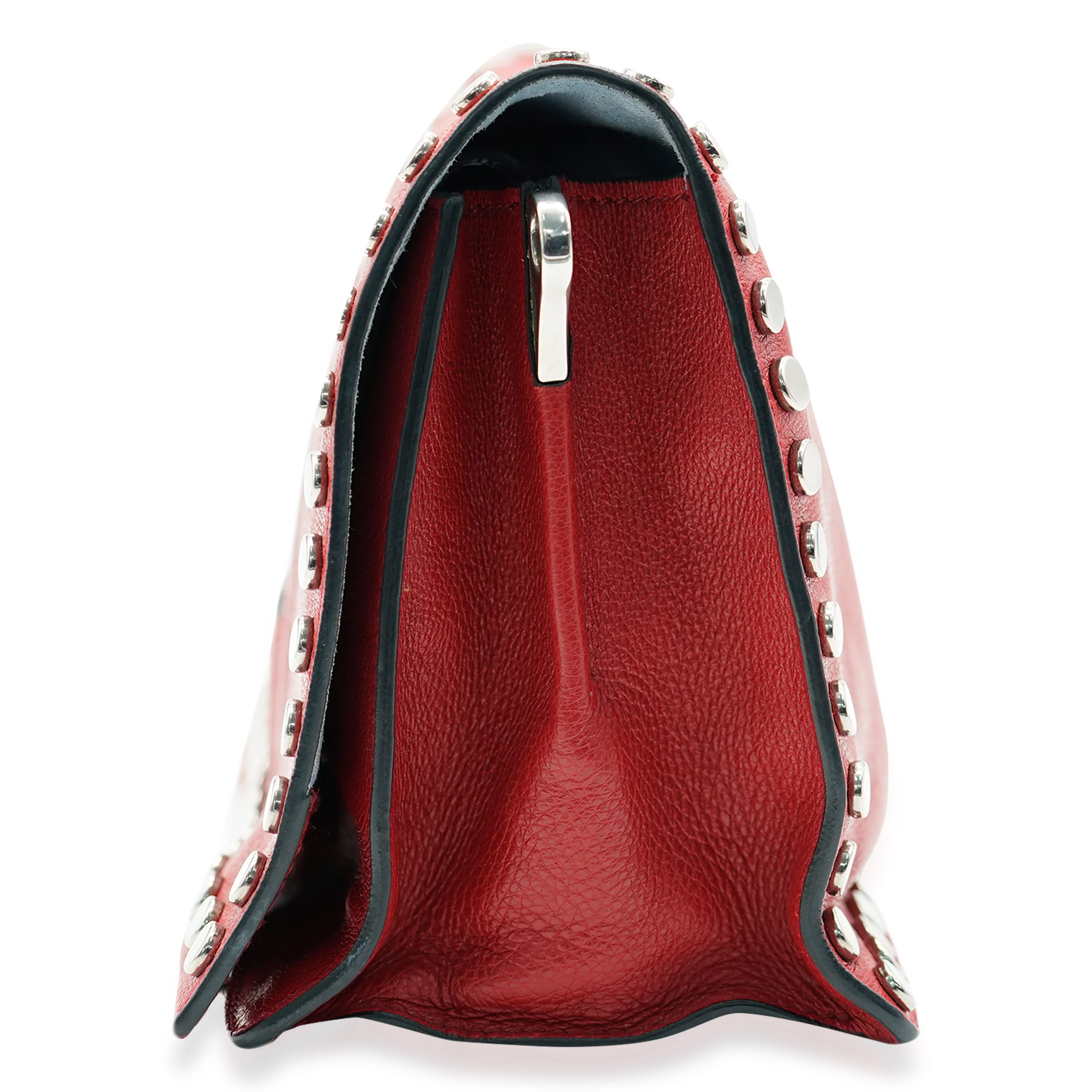 Red Leather Glace Etiquette Crossbody - Image 11