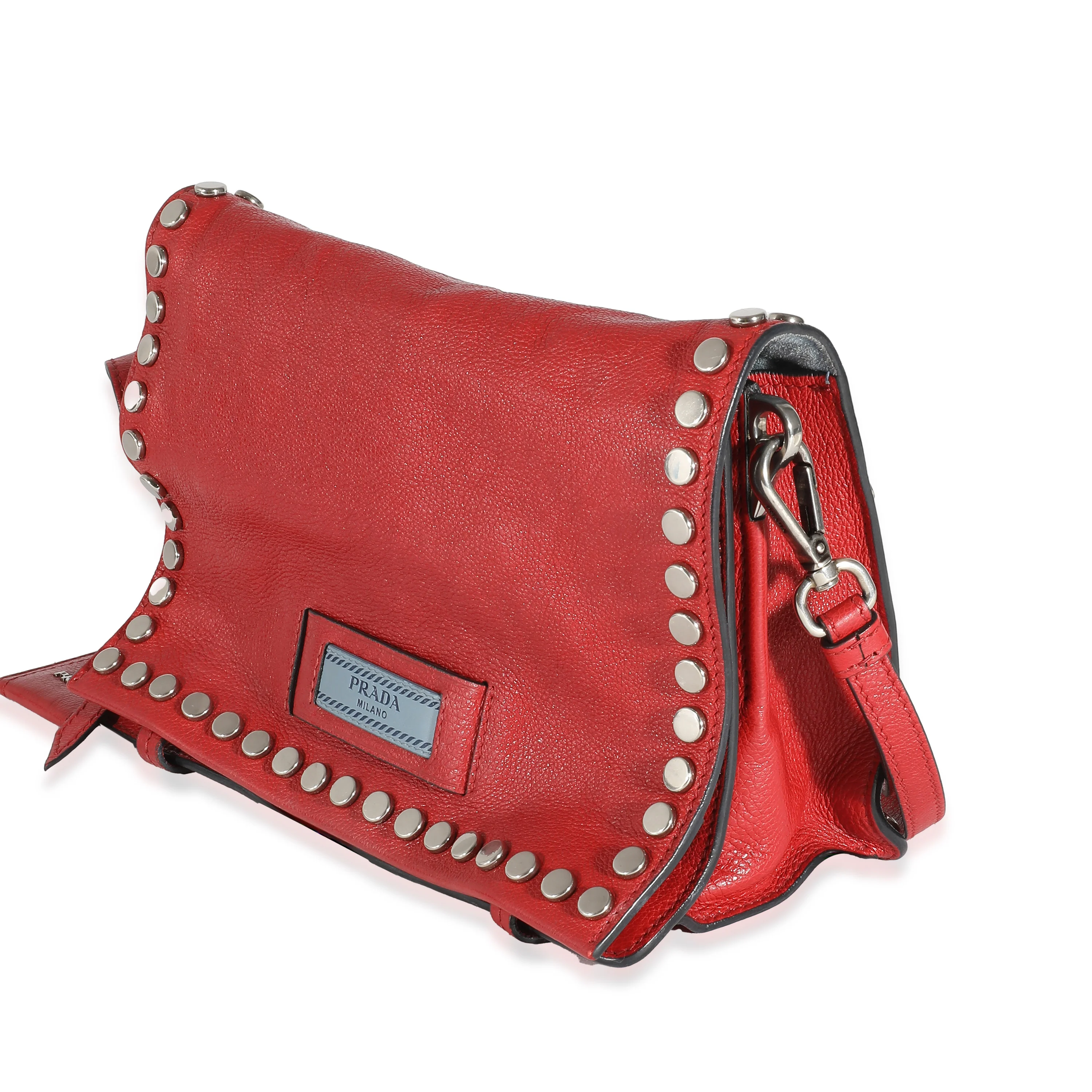 Red Leather Glace Etiquette Crossbody - Image 2
