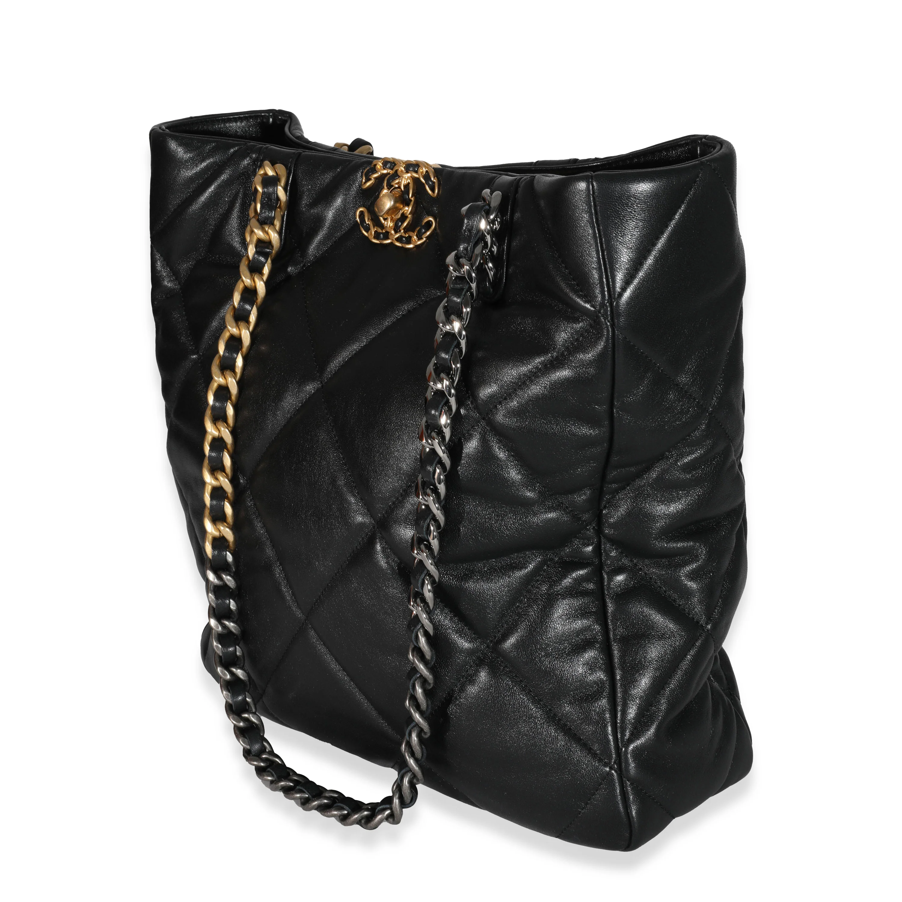 Chanel Black Lambskin Quilted Chanel 19 Shopping Bag - Image 2