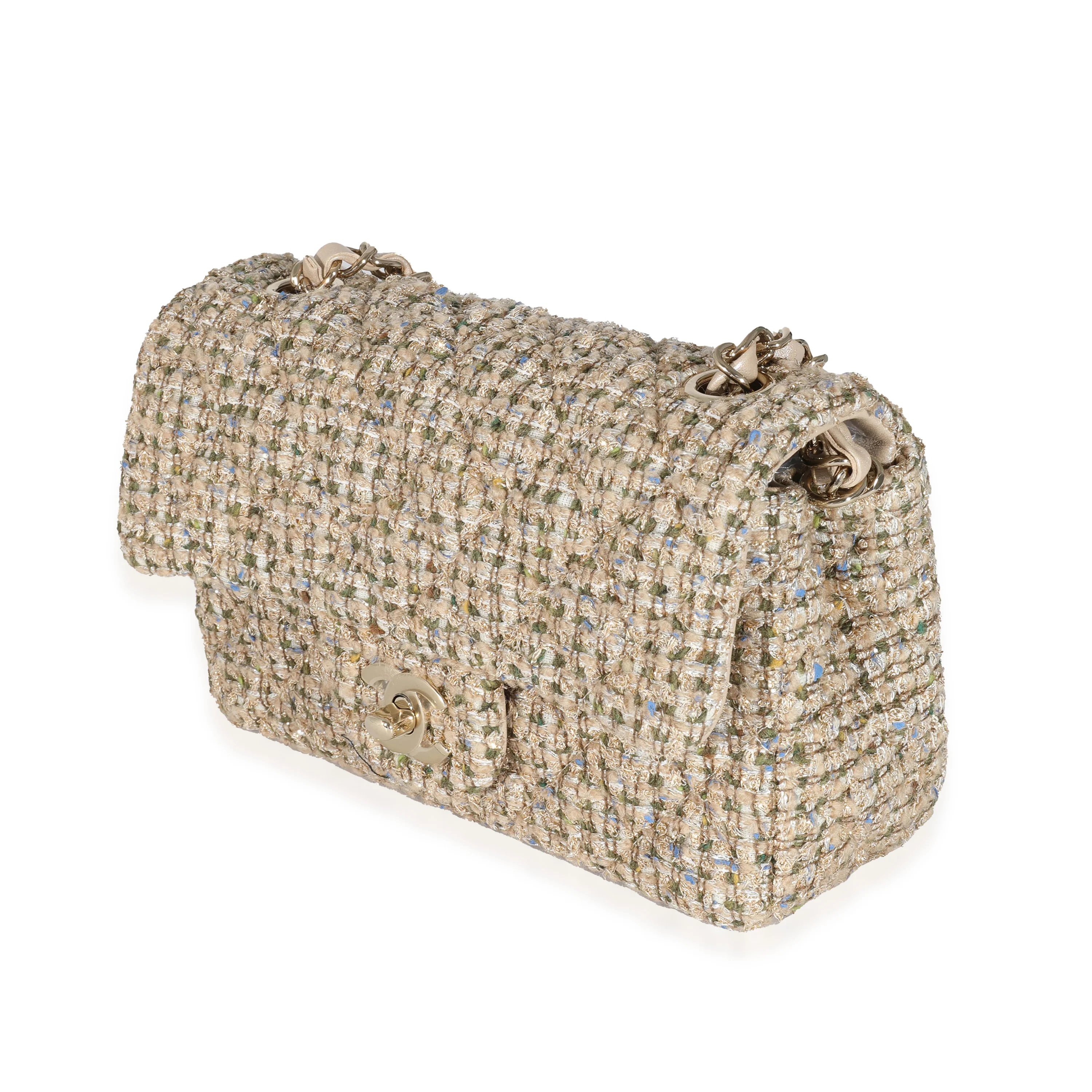 21A Gold Tweed Mini Rectangular Flap Bag - Image 2