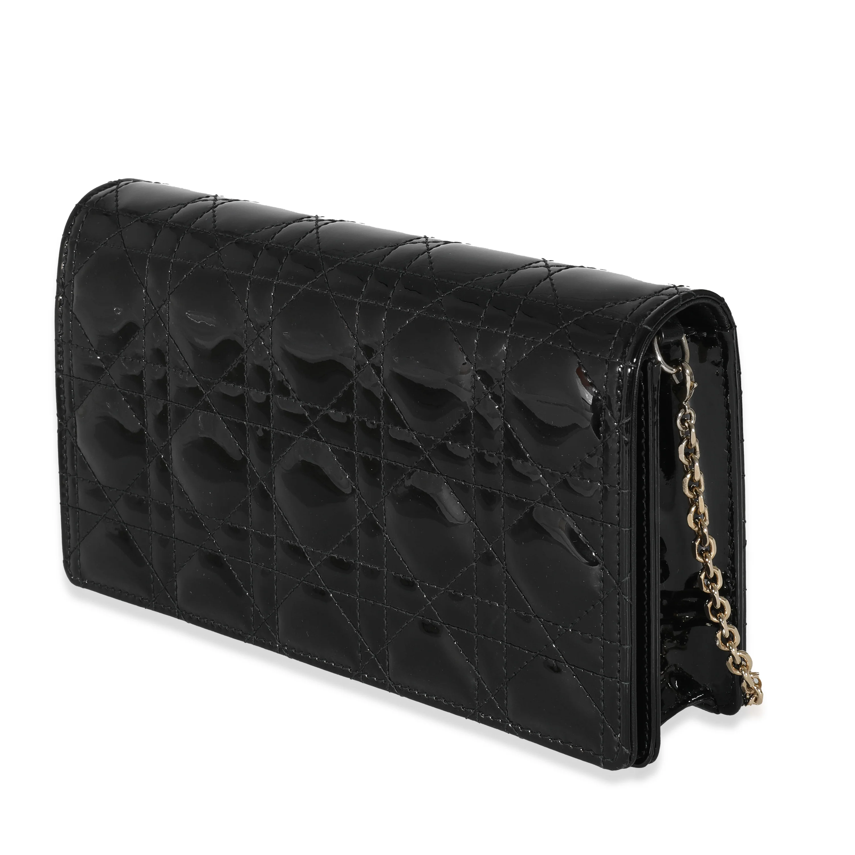Christian Dior Black Cannage Patent Lady Pouch - Image 2
