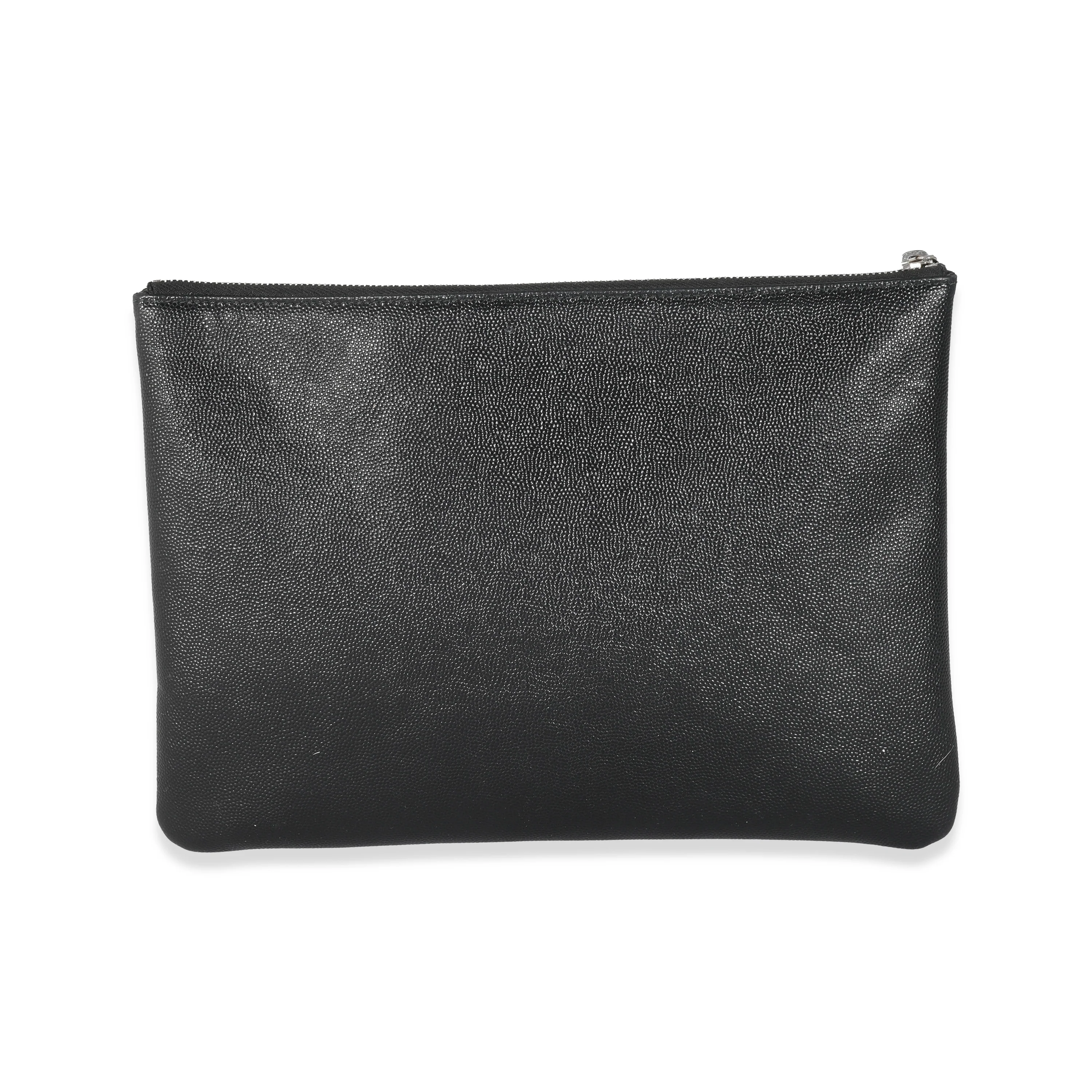 Chanel Black Caviar Studded Deauville Pouch - Image 4