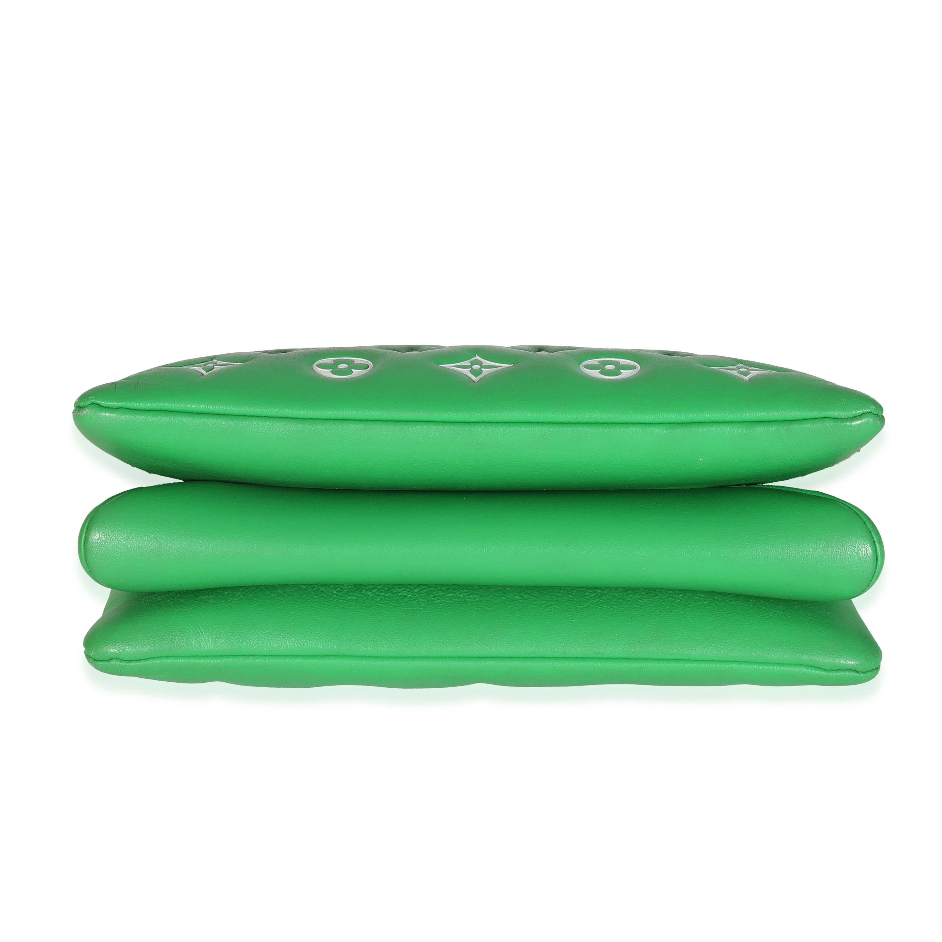 Louis Vuitton Green White Puffy Lambskin Monogram Coussin PM - Image 5