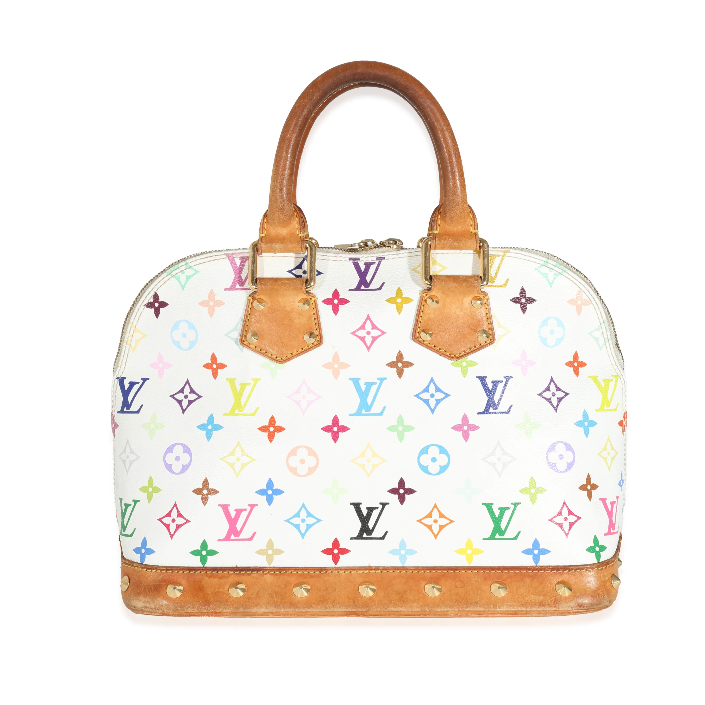 Louis Vuitton x Takashi Murakami White Monogram Multicolore Canvas Alma PM - Image 3