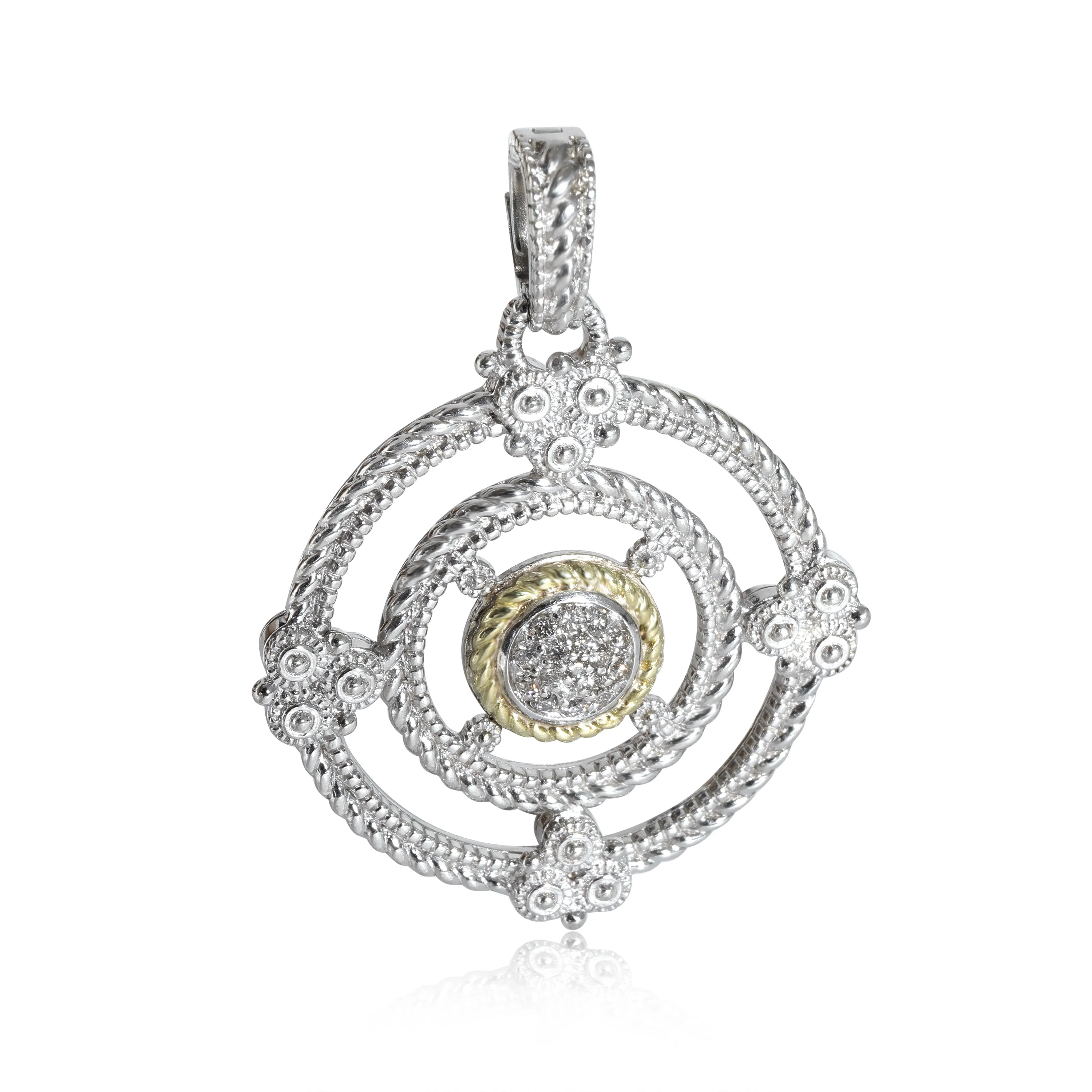 Judith Ripka Enhancer in 18k Yellow Gold/Sterling Silver 0.2 CTW