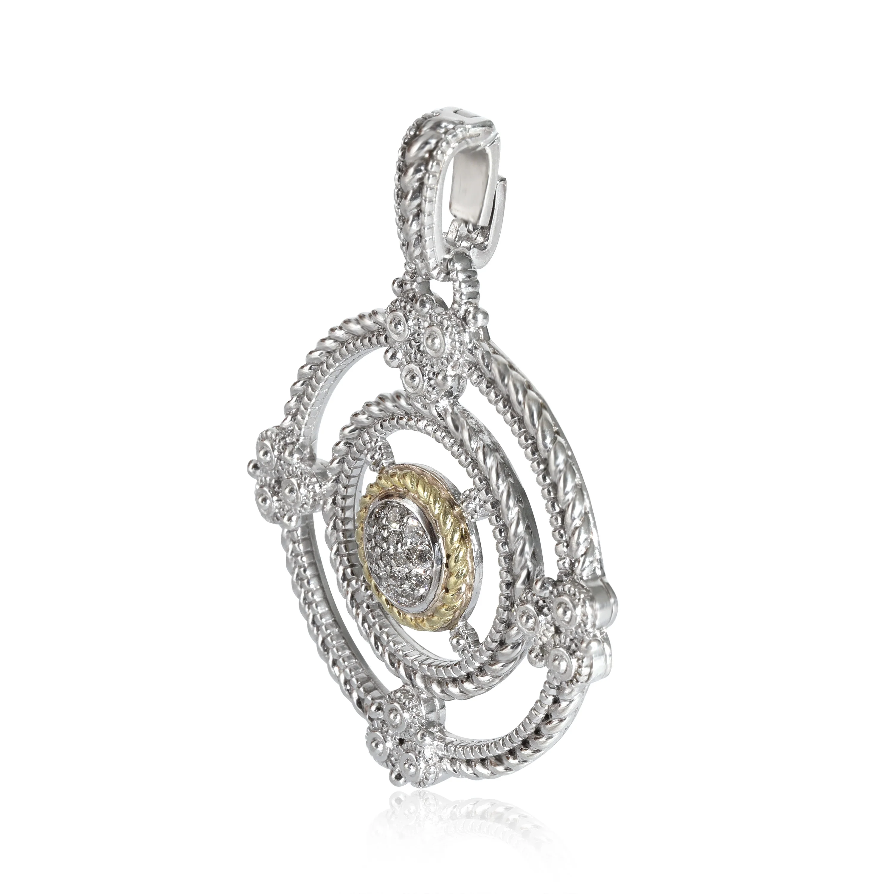 Judith Ripka Enhancer in 18k Yellow Gold/Sterling Silver 0.2 CTW - Image 2