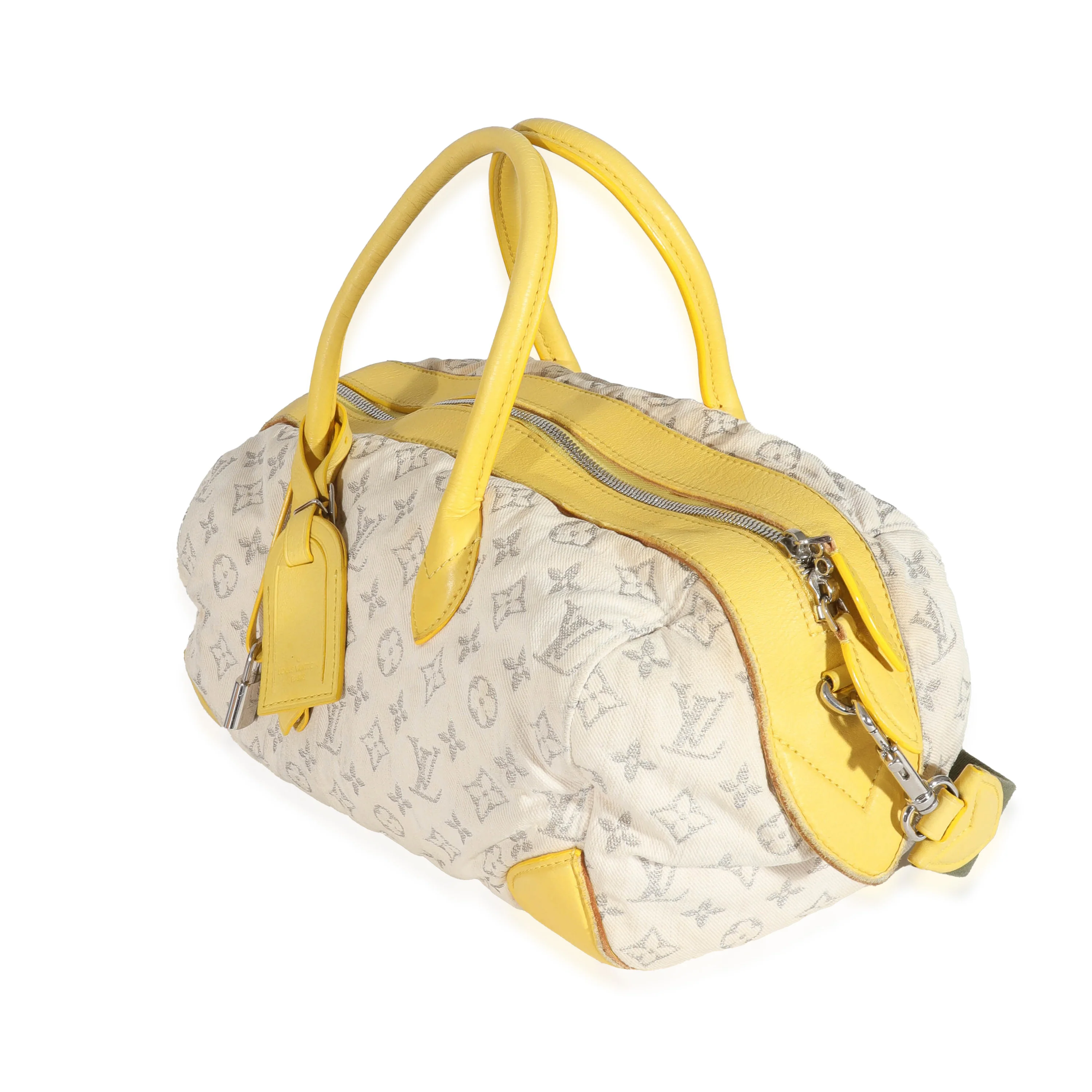 Louis Vuitton Jaune Monogram Denim Round Speedy Bag - Image 2