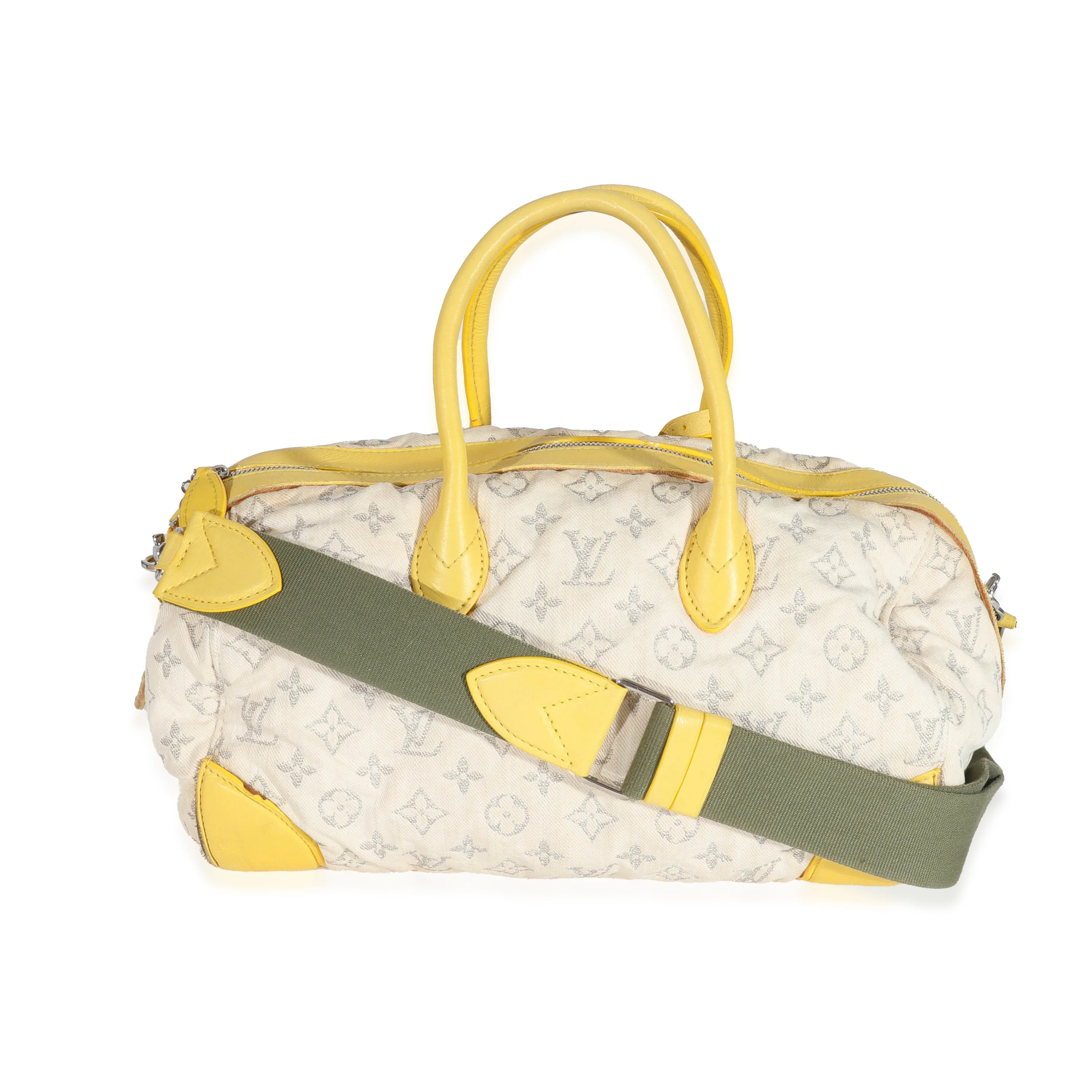 Louis Vuitton Jaune Monogram Denim Round Speedy Bag - Image 3